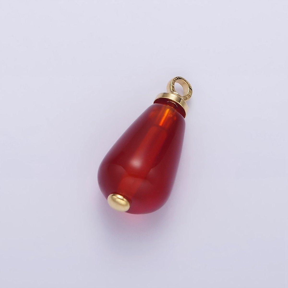 OS 14K Gold Filled Red Carnelian Pomegranate Seed Charm | N1145