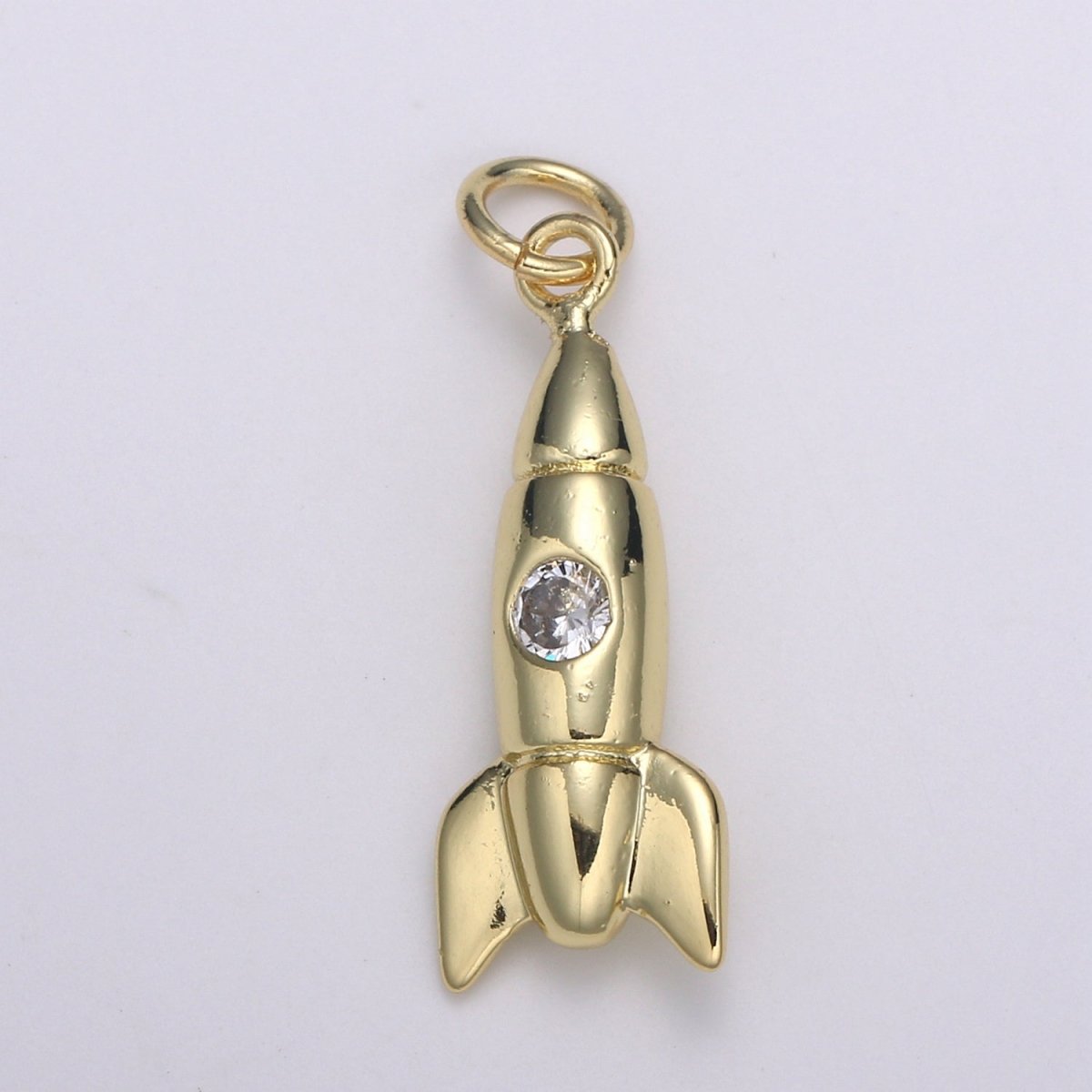 14K Gold Filled Rocket Charm Cute Rocket Ship Charm Pendant for Necklace Bracelet Earring Component Supply D-774 - DLUXCA