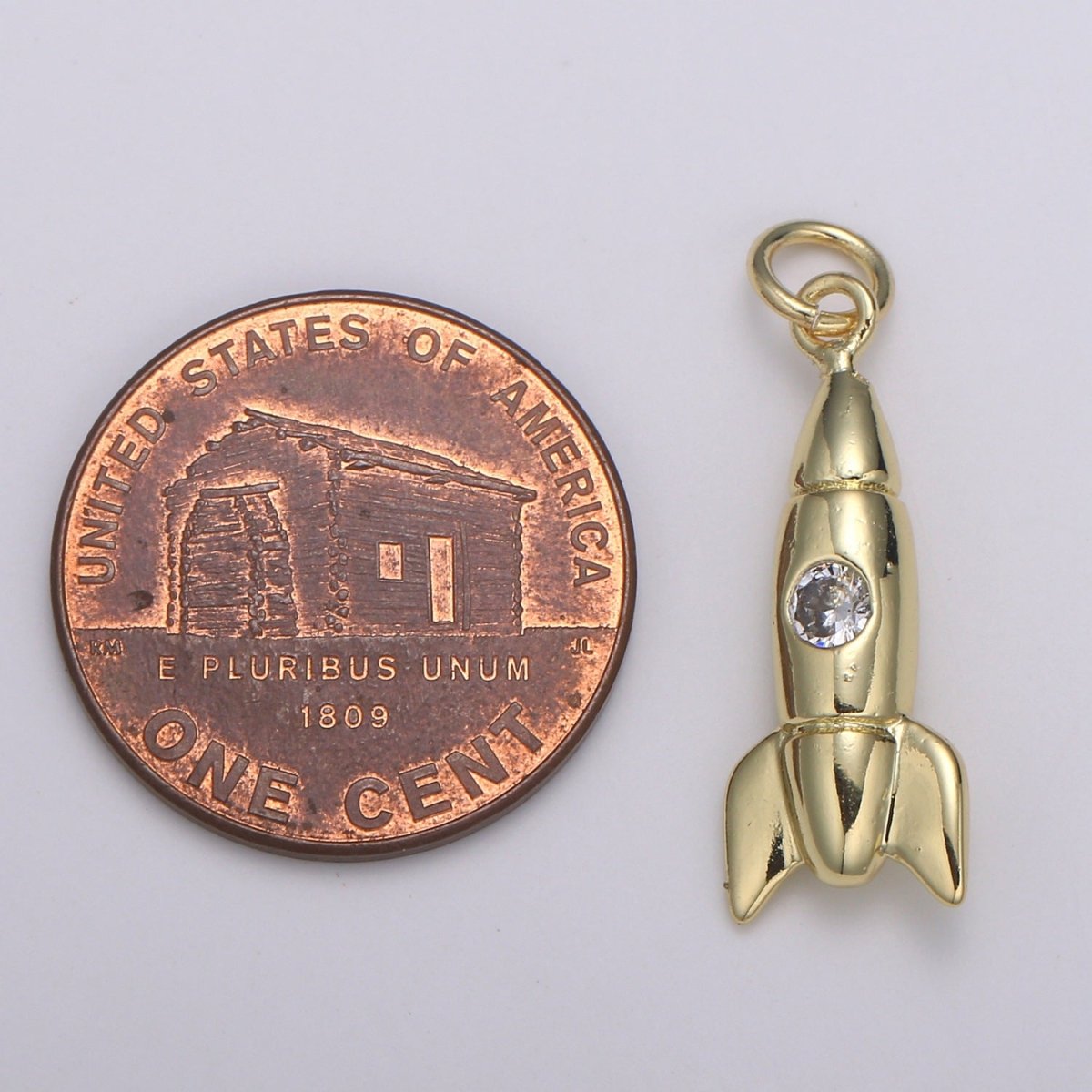 14K Gold Filled Rocket Charm Cute Rocket Ship Charm Pendant for Necklace Bracelet Earring Component Supply D-774 - DLUXCA