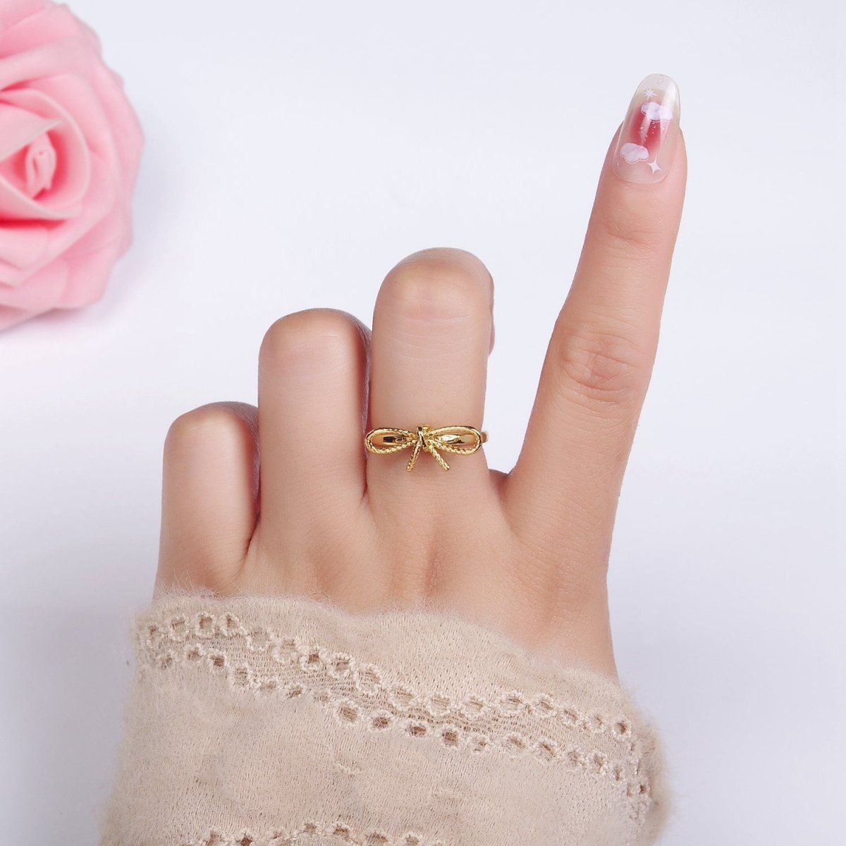 14K Gold Filled Rope Ribbon Ring in Gold & Silver | O980 O981