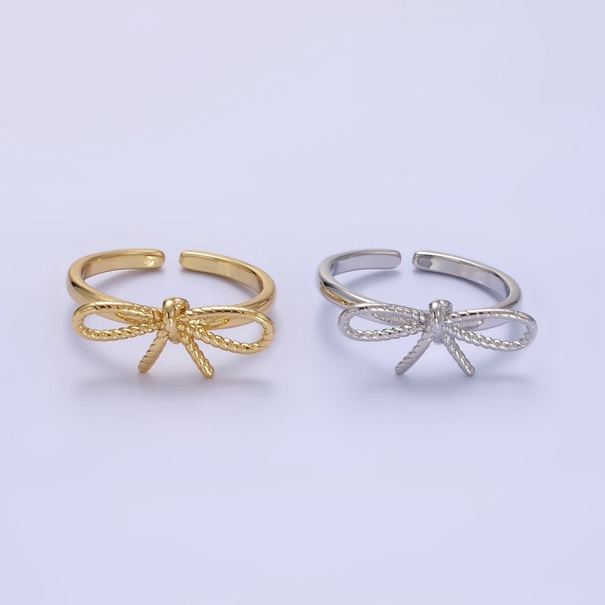 14K Gold Filled Rope Ribbon Ring in Gold & Silver | O980 O981