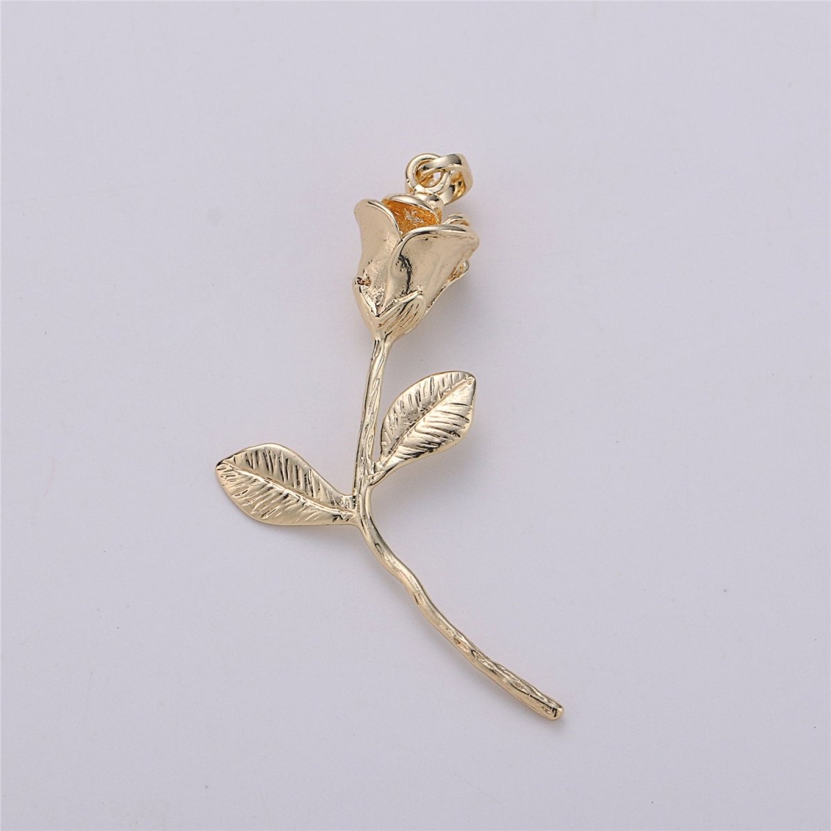 14k Gold Filled rose pendant Gold Rose Pendant Rose Charm Gold Rose Pendant Charm Necklace Gold Little Rose Necklace Rose Flower Pendant I-050 - DLUXCA