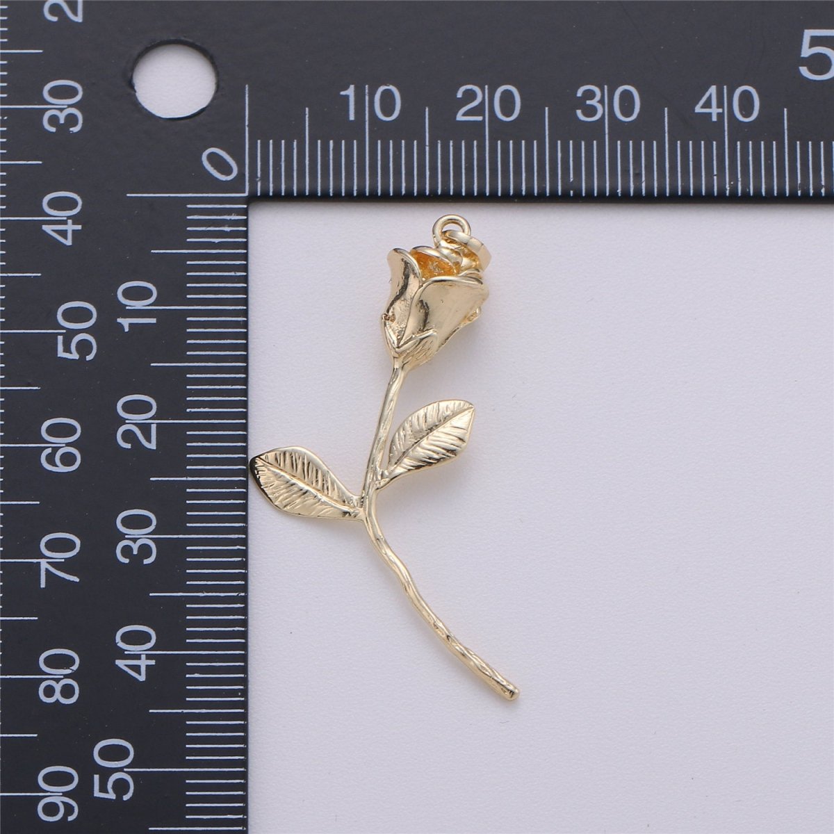 14k Gold Filled rose pendant Gold Rose Pendant Rose Charm Gold Rose Pendant Charm Necklace Gold Little Rose Necklace Rose Flower Pendant I-050 - DLUXCA