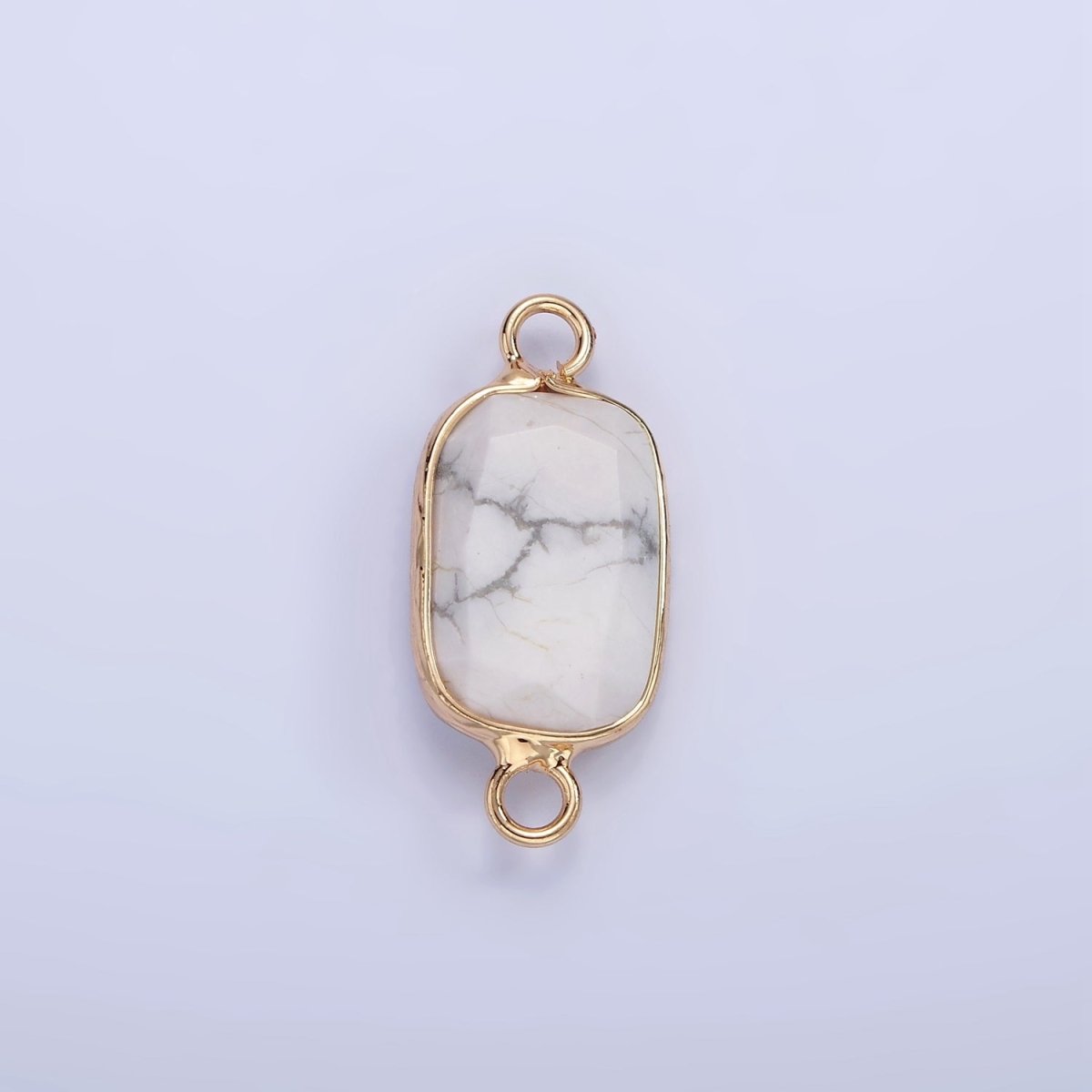 14K Gold Filled Rose Quartz, Clear Quartz, Howlite, Labradorite, Onyx, Amethyst Oval Bezel Connector | G-005 - G-010