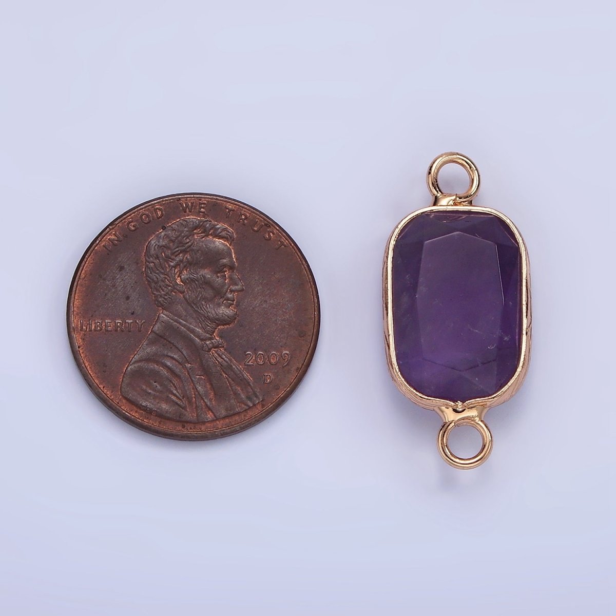 14K Gold Filled Rose Quartz, Clear Quartz, Howlite, Labradorite, Onyx, Amethyst Oval Bezel Connector | G-005 - G-010