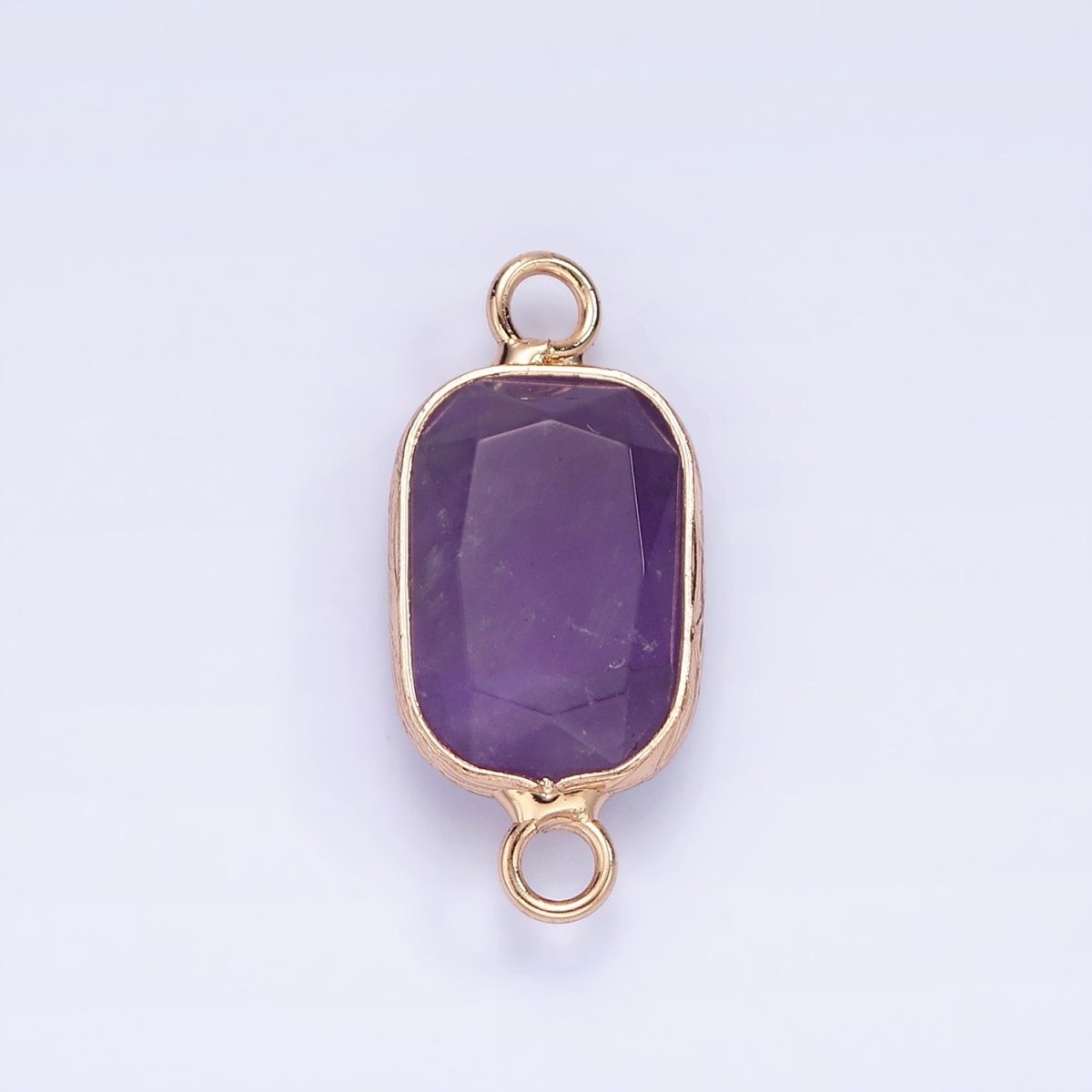 14K Gold Filled Rose Quartz, Clear Quartz, Howlite, Labradorite, Onyx, Amethyst Oval Bezel Connector | G-005 - G-010
