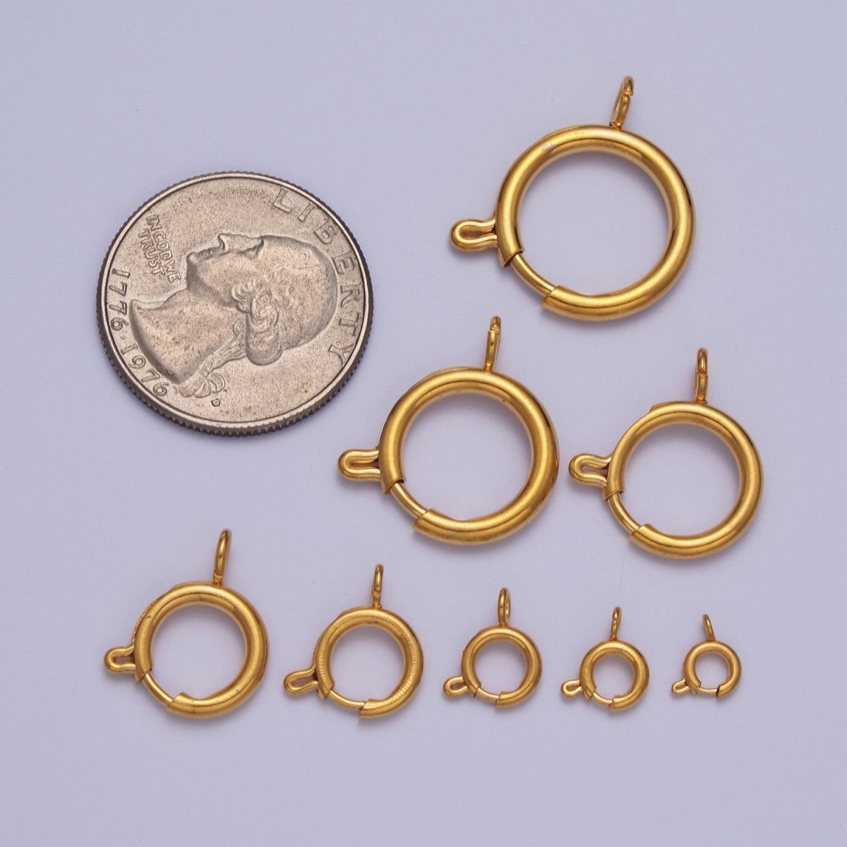 14K Gold Filled Round Spring Ring Closure Clasps For DIY Jewelry Making  L-875-L882 L-912