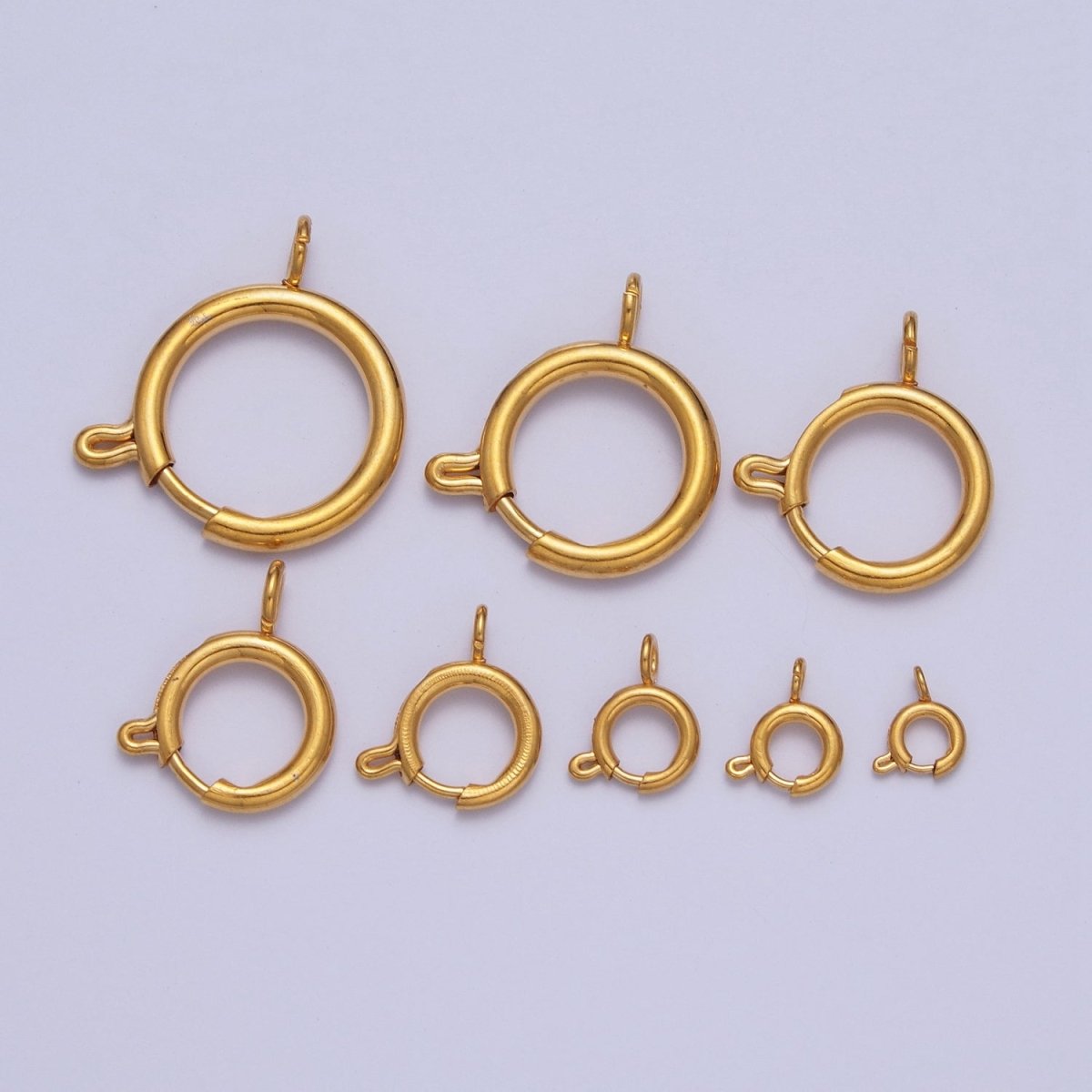14K Gold Filled Round Spring Ring Closure Clasps For DIY Jewelry Making  L-875-L882 L-912