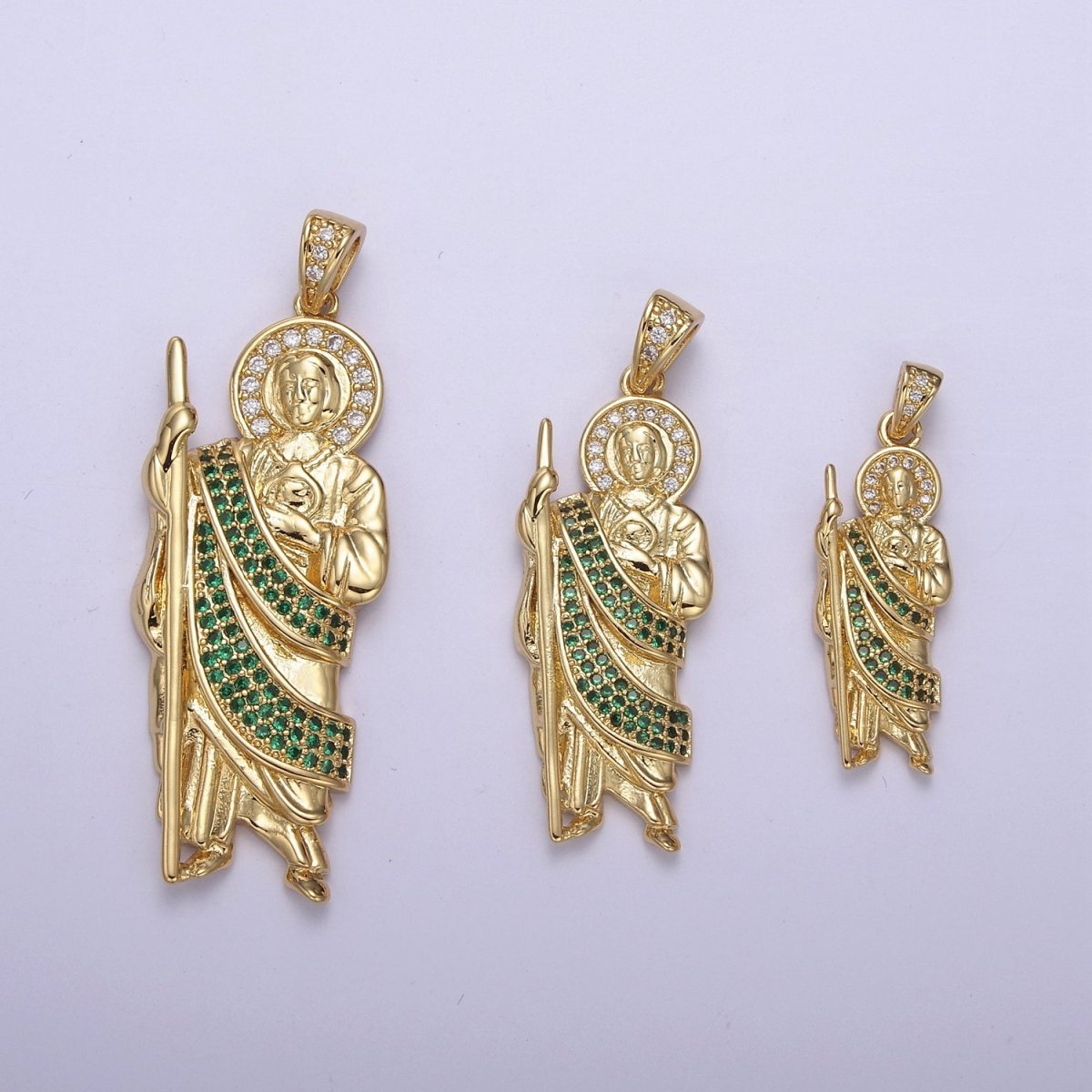 14k Gold Filled Saint Jude Necklace ~San Judas Tadeo Cadena~ Religious Saint Jude~ Grandiosa Cadena de San Judas N-552 - N-554