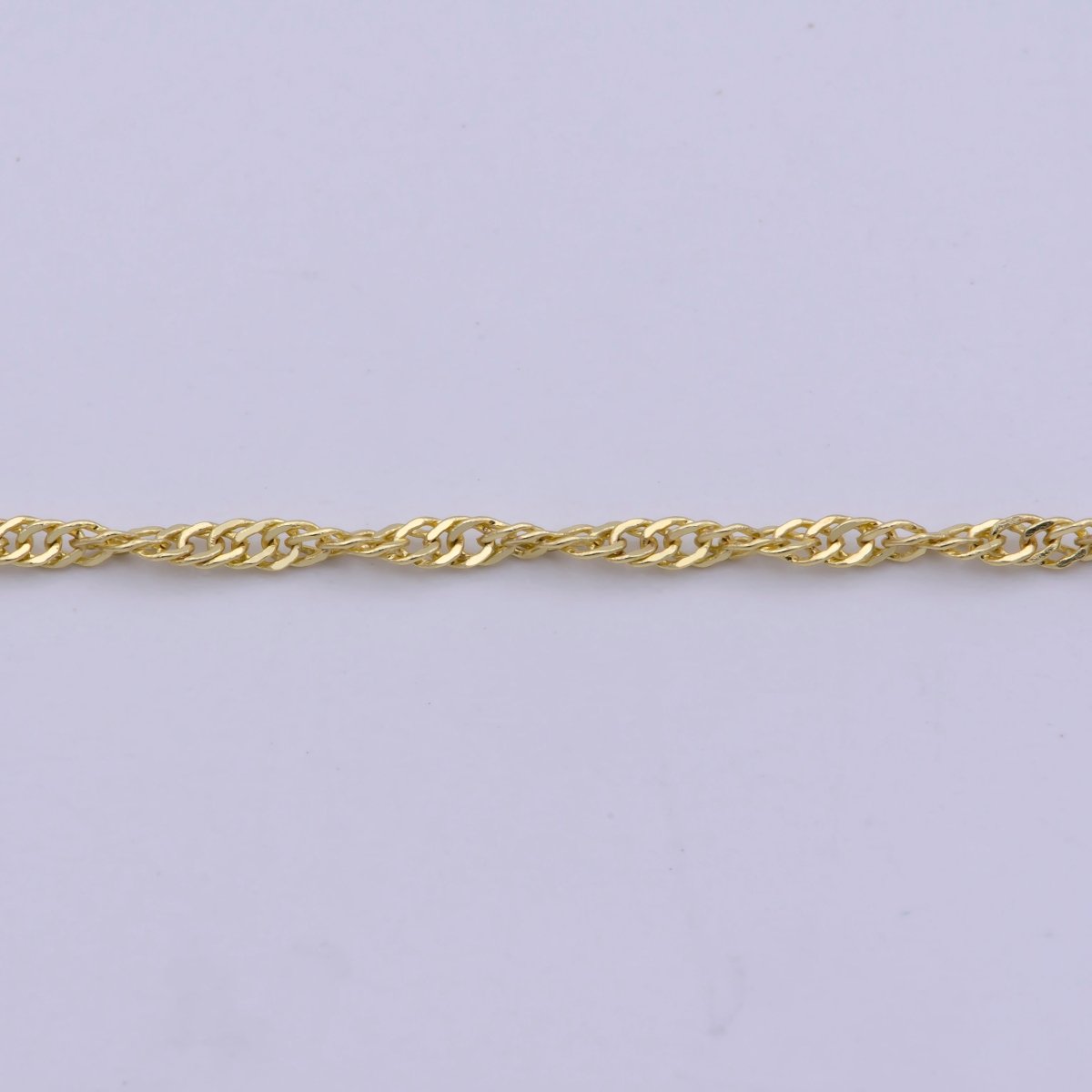 14K Gold Filled Singapore - Singapore Necklace Dainty Gold Twist Link Chain Layering Necklace 17.7 inch 1.3mm w/ Spring Rings | WA-420 Clearance Pricing - DLUXCA