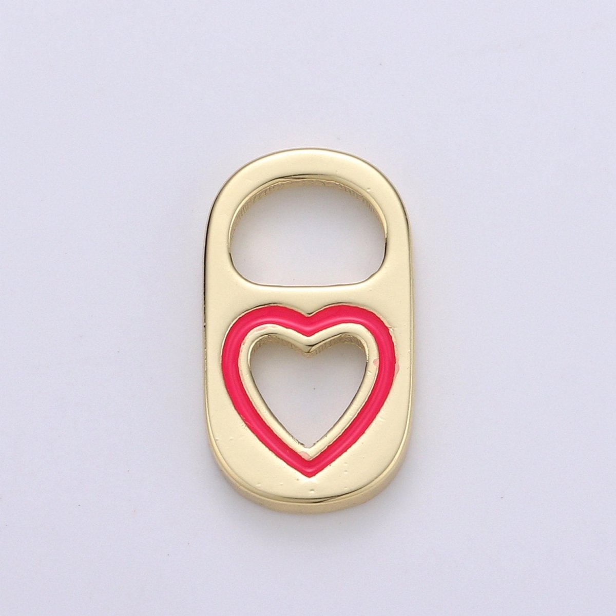 14K Gold Filled Soda Tab, Soda Pull Tab, Kawaii Heart Tab Pendant Charm For Bracelet Necklace Wholesale Charm Jewelry Making Craft SuppliesC-494~C-496
