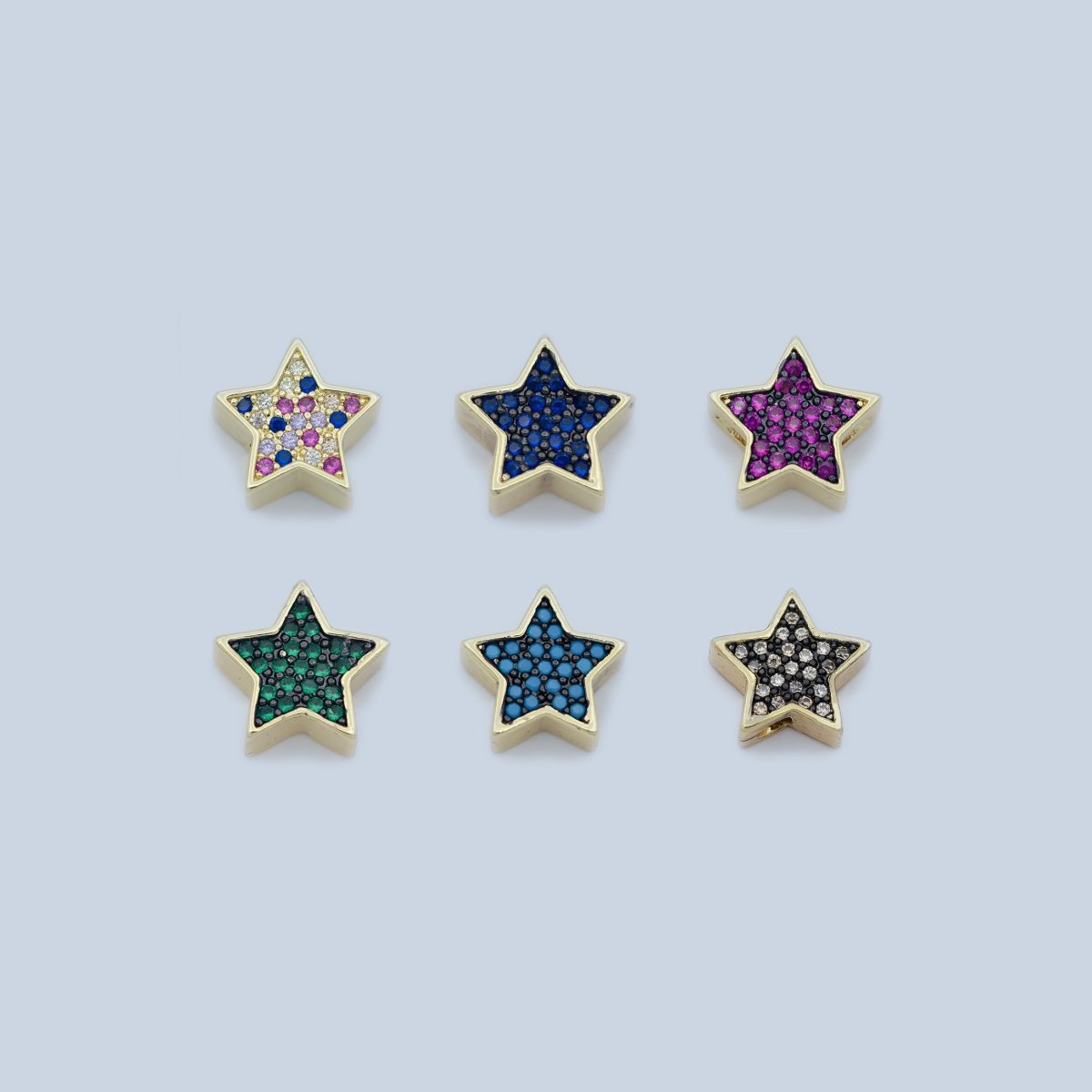14k Gold Filled Star Beads, Star Spacer Beads, Gold Bracelet Charms Rose Gold Silver Love Jewelry Supplies Component findings 10MM B-558 to B-563