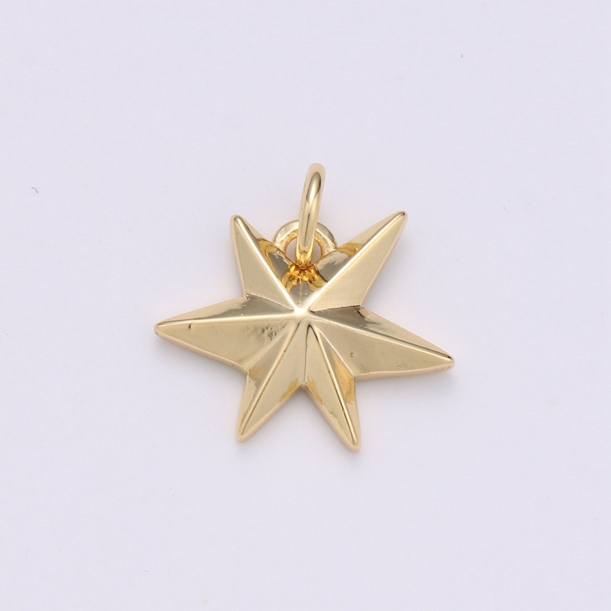 14k Gold Filled Star Pendant Starburst Charm 15mm Celestial Jewelry Making Supply D-590 - DLUXCA