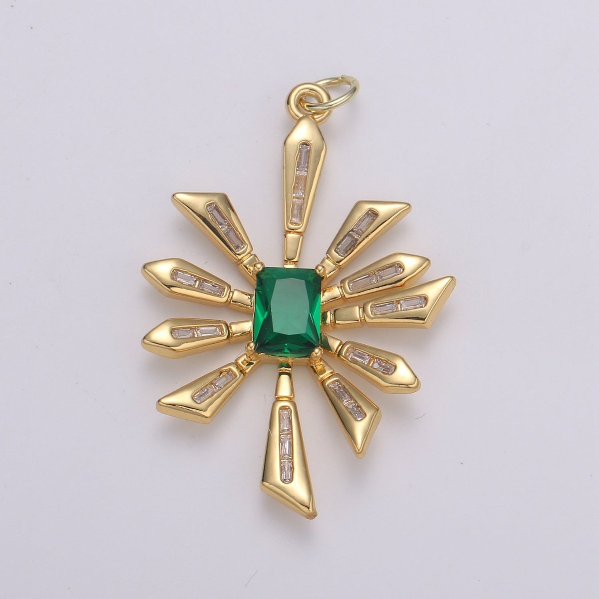 14k Gold Filled Sun Pendant, Bold Spike Celestial Jewelry, Tribal Gold Necklace, Statement Necklace, Sunburst Necklace, Layering Necklace E-218 E-791