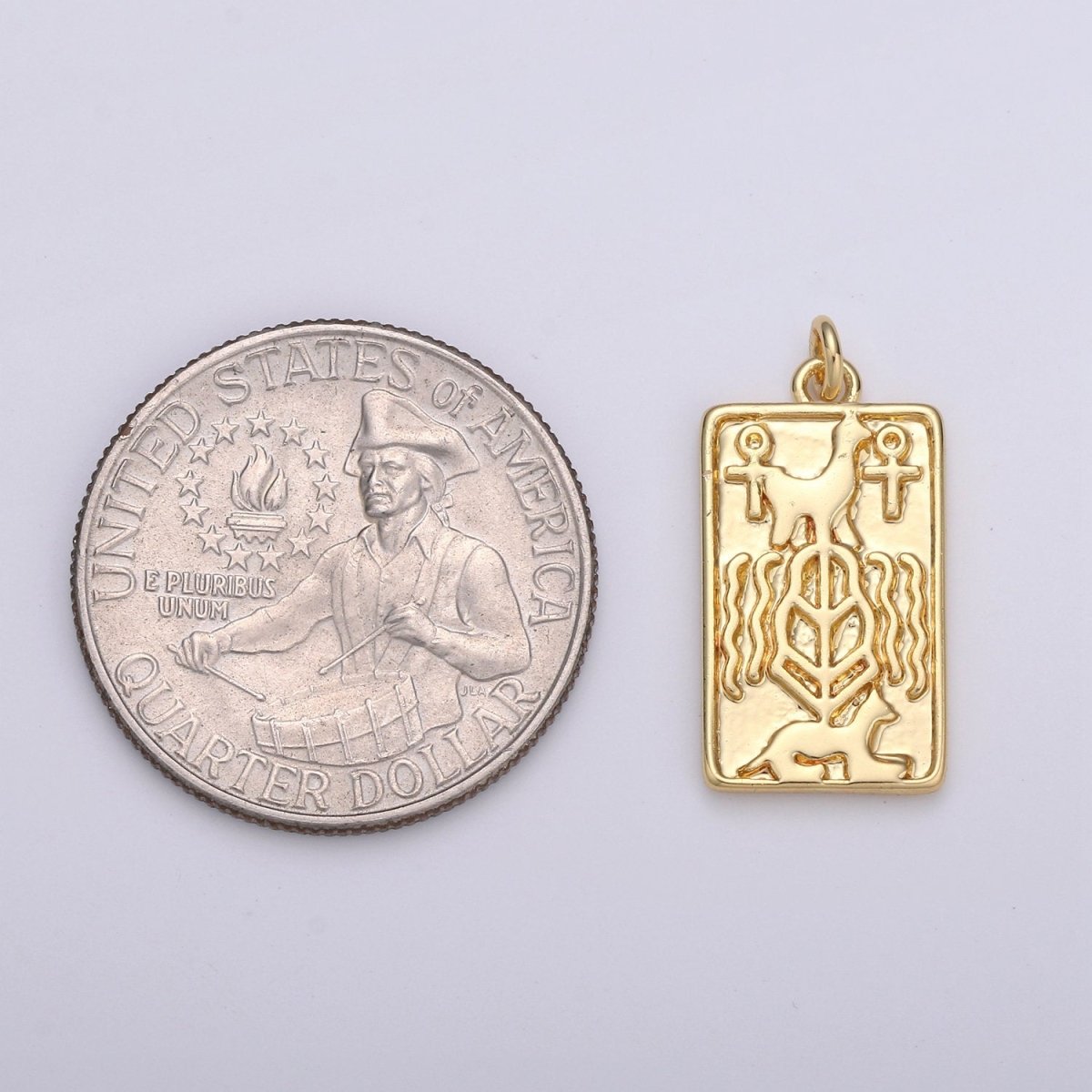 14k Gold Filled Tag Egyptian Ankh Life Symbol Key Charm Size 23x10mm Gold Charm Egyptian Pendant For Jewelry Making D-575