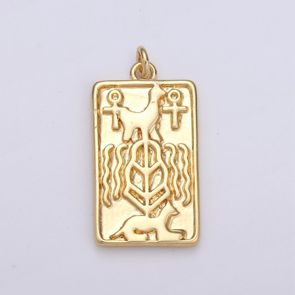 14k Gold Filled Tag Egyptian Ankh Life Symbol Key Charm Size 23x10mm Gold Charm Egyptian Pendant For Jewelry Making D-575