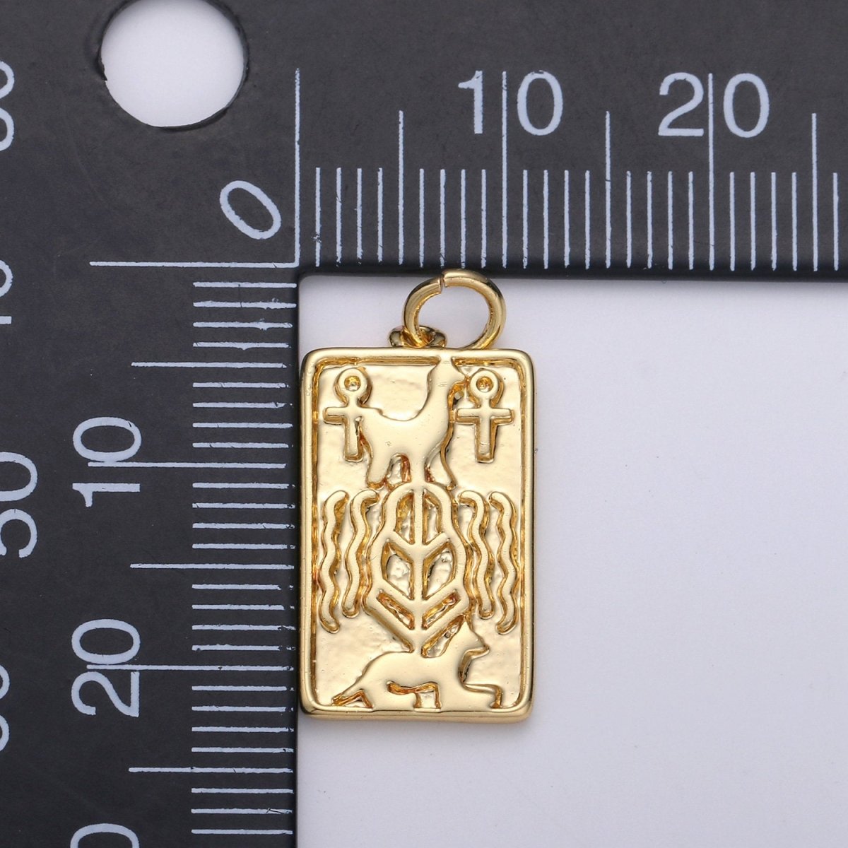 14k Gold Filled Tag Egyptian Ankh Life Symbol Key Charm Size 23x10mm Gold Charm Egyptian Pendant For Jewelry Making D-575
