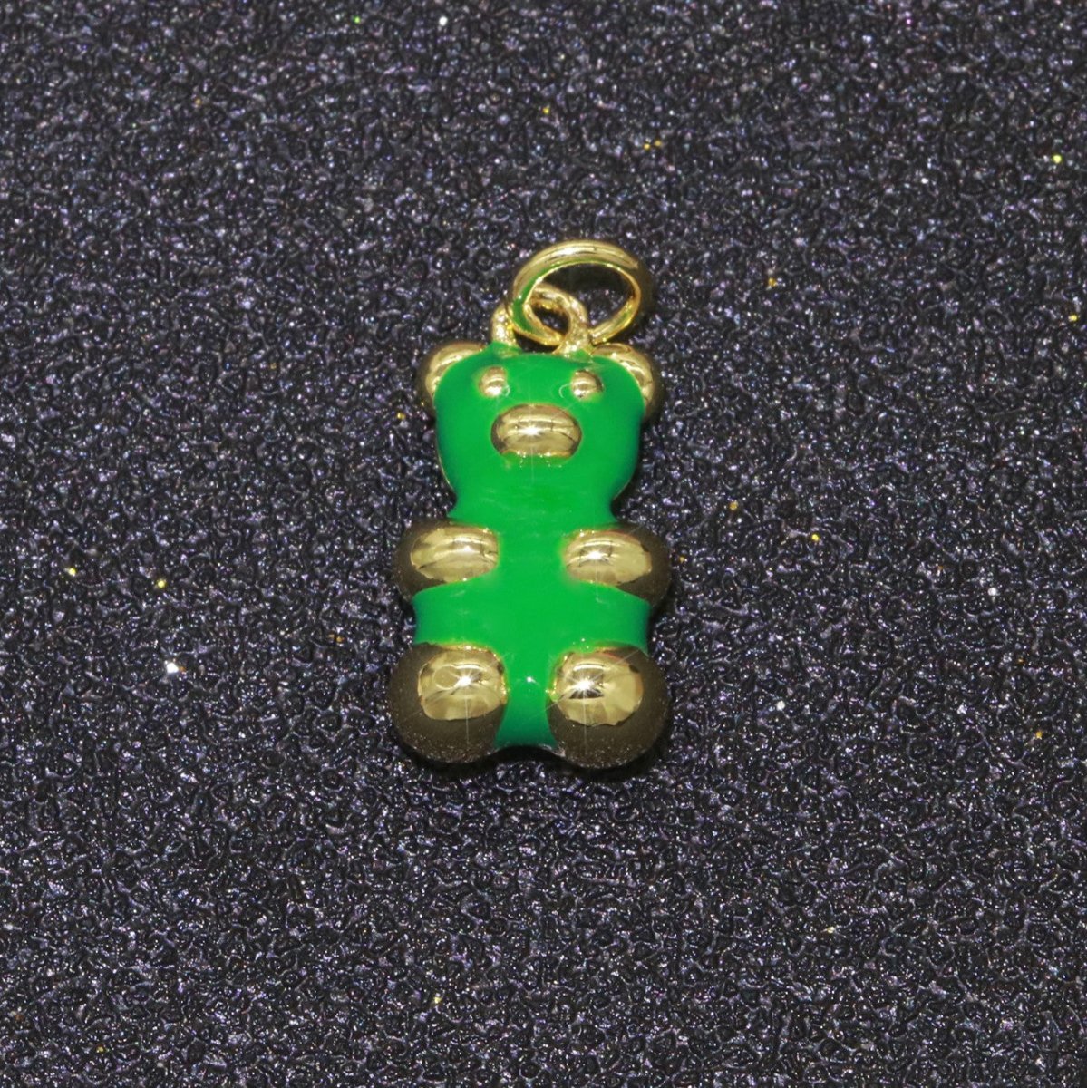 14k Gold Filled Tedy Bear Charm Enamel Animal Pendant for Necklace Earring Bracelet Supply M-530
