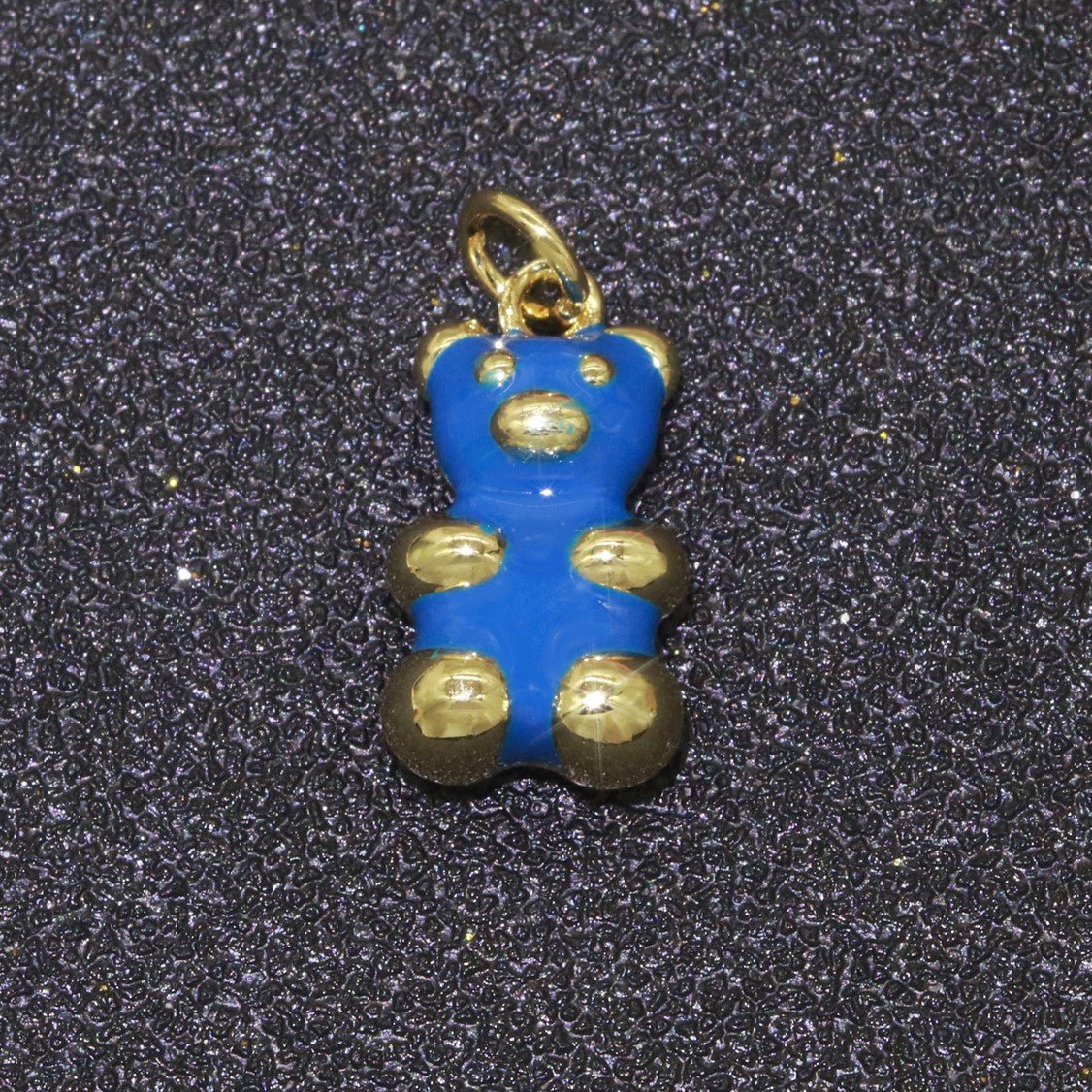 14k Gold Filled Tedy Bear Charm Enamel Animal Pendant for Necklace Earring Bracelet Supply M-530