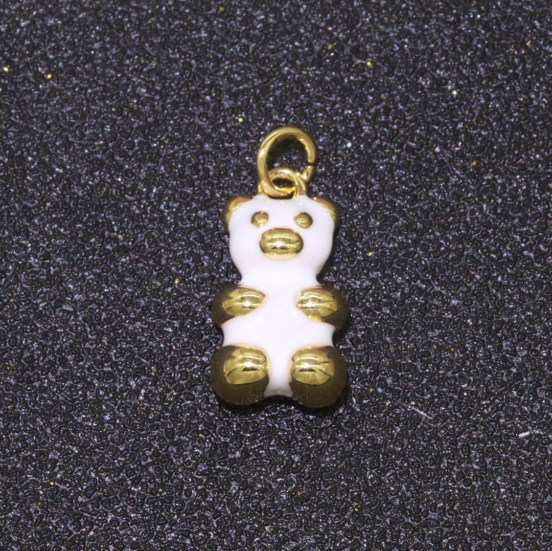 14k Gold Filled Tedy Bear Charm Enamel Animal Pendant for Necklace Earring Bracelet Supply M-530