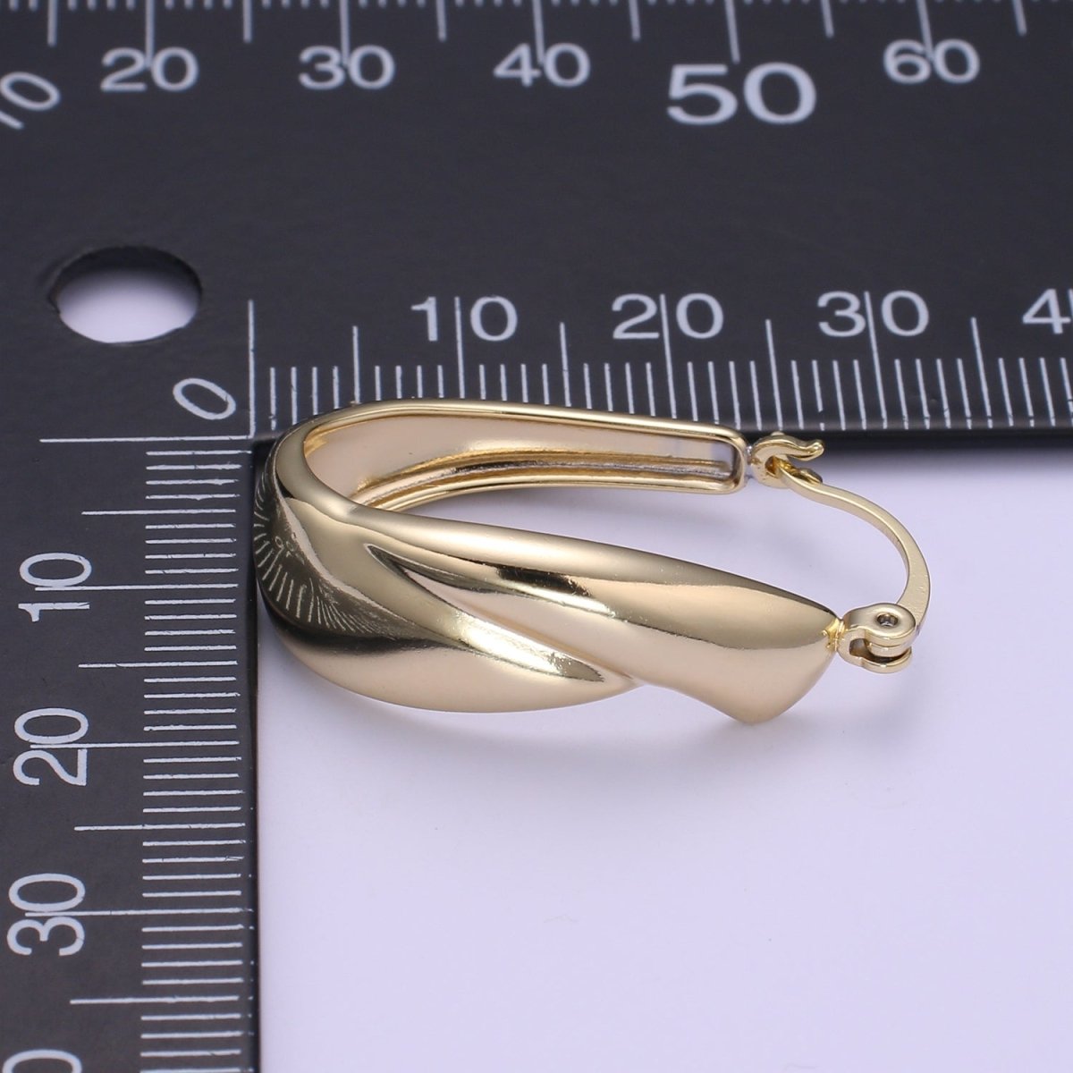14K Gold Filled Thick Hoops - Gold Thick Hoop Earrings - Bold Thick Hoops - Light Weight Hoops P-090 - DLUXCA