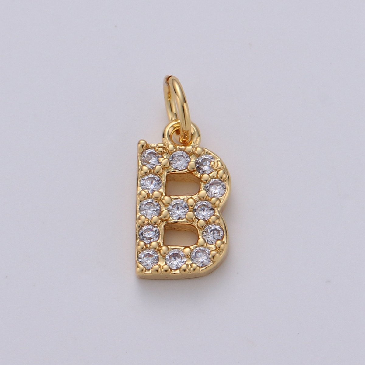 14k Gold Filled Tiny CZ Initial, Letter Alphabet Micro Pave charms Dainty Gold Cubic Pendant Charm for Necklace Bracelet Earring Add on A-099 to A-111