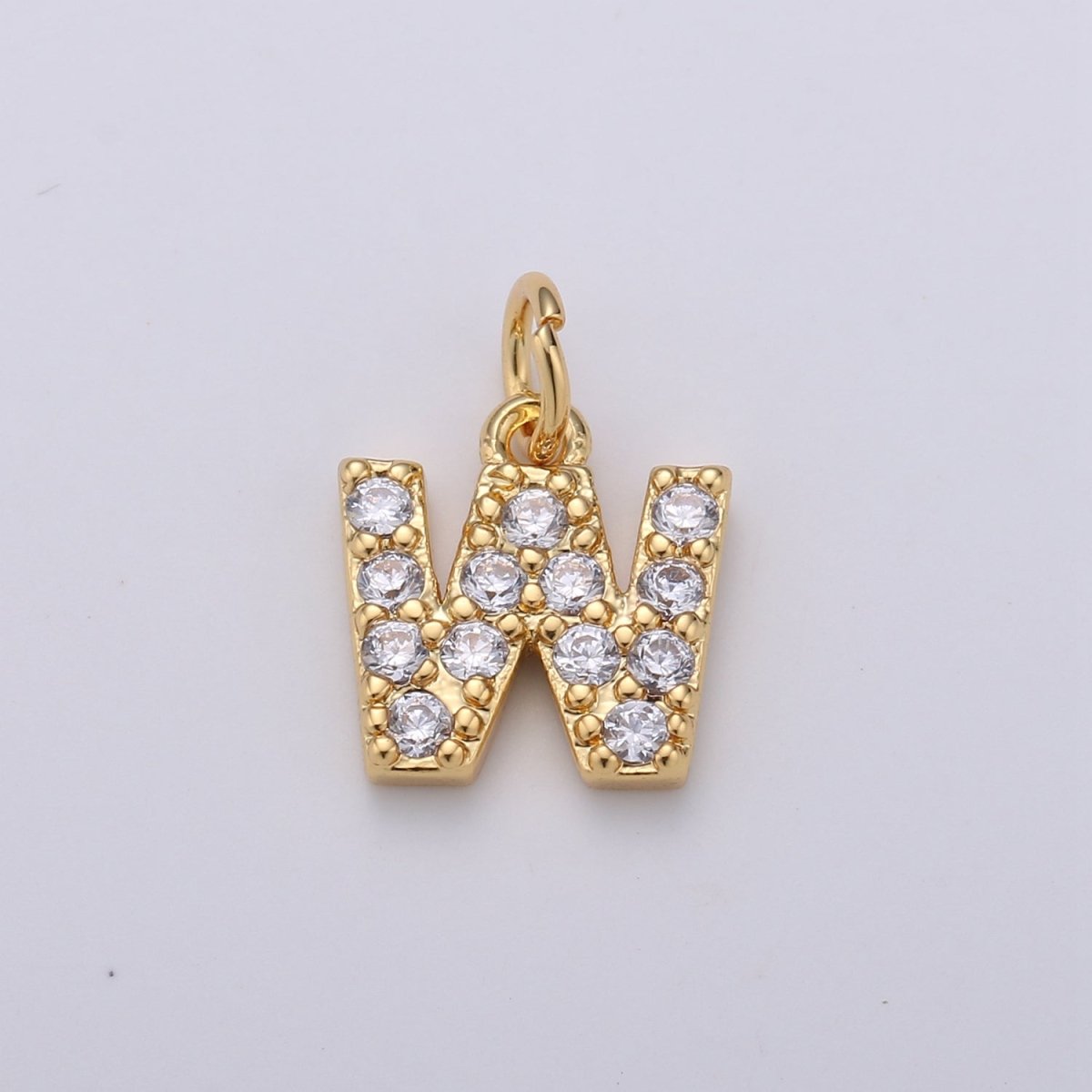 14k Gold Filled Tiny CZ Initial, Letter Alphabet Micro Pave charms Dainty Gold Cubic Pendant Charm for Necklace Bracelet Earring Add on A-099 to A-111
