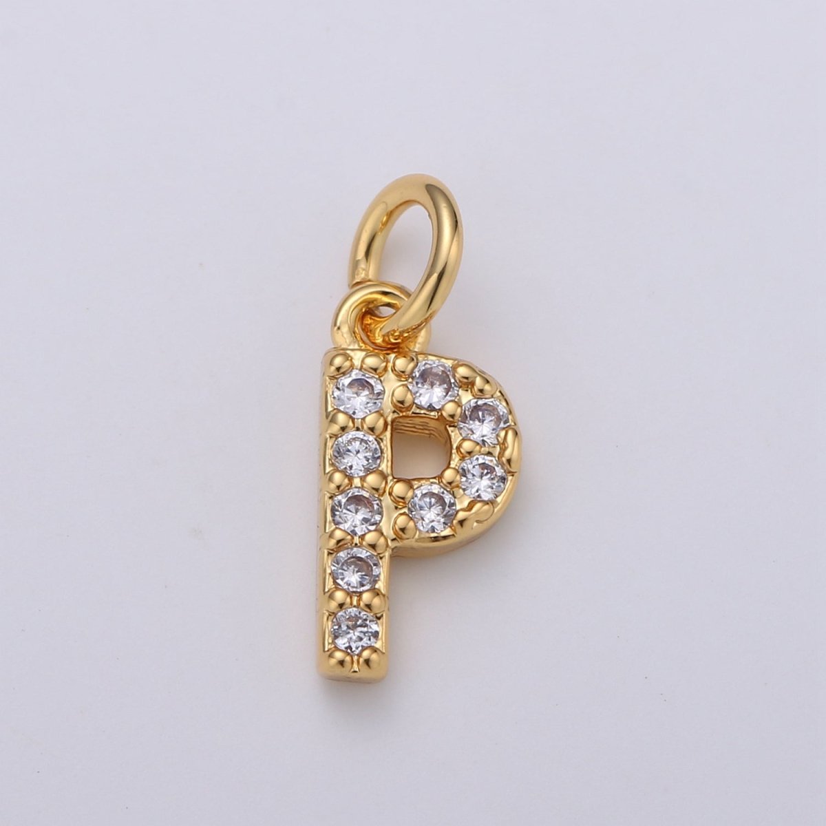 14k Gold Filled Tiny CZ Initial, Letter Alphabet Micro Pave charms Dainty Gold Cubic Pendant Charm for Necklace Bracelet Earring Add on A-099 to A-111
