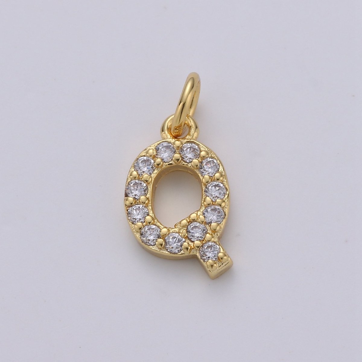 14k Gold Filled Tiny CZ Initial, Letter Alphabet Micro Pave charms Dainty Gold Cubic Pendant Charm for Necklace Bracelet Earring Add on A-099 to A-111