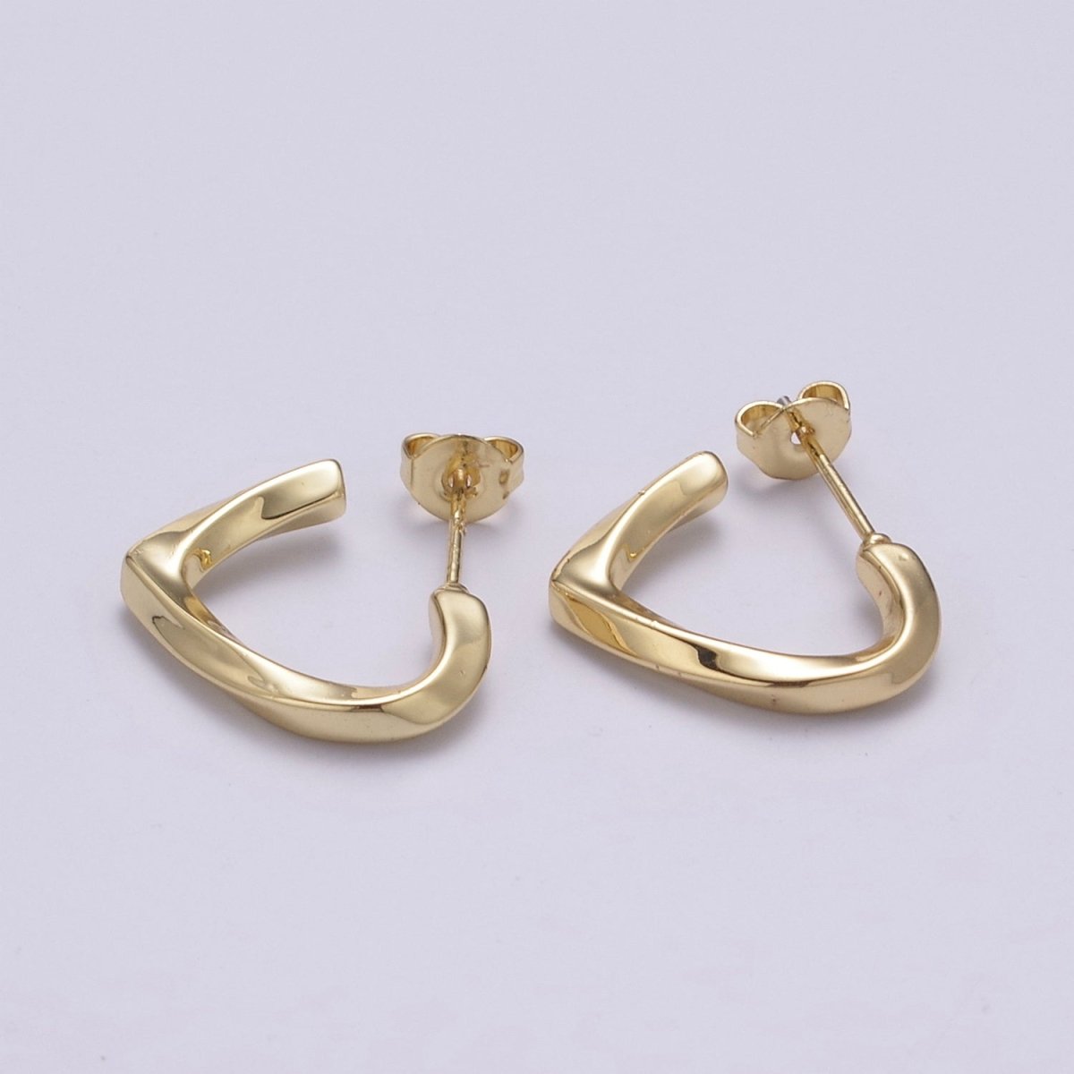 14k Gold Filled Triangle Hoop Earring Silver Dainty Geometric Earring T-254 T-255