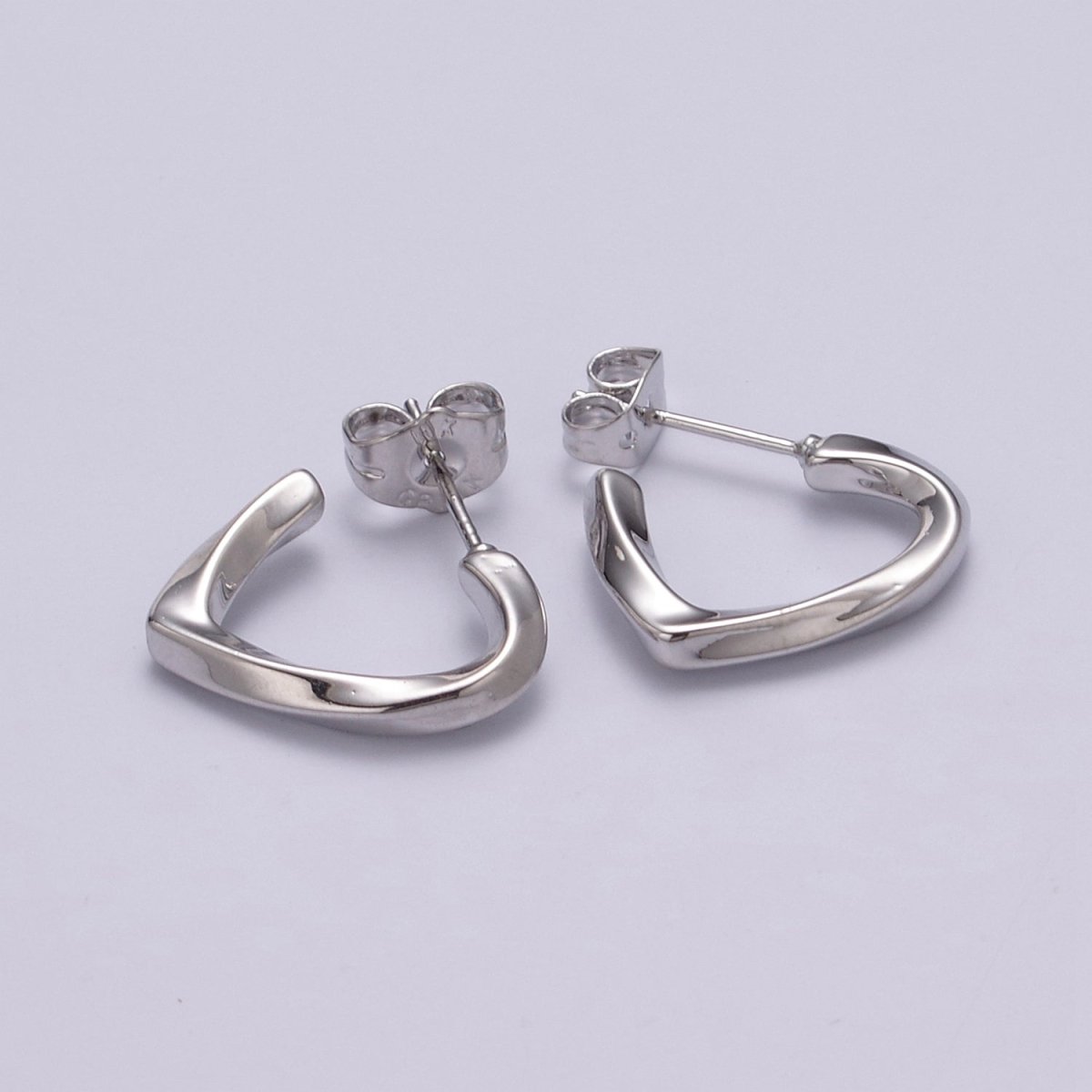 14k Gold Filled Triangle Hoop Earring Silver Dainty Geometric Earring T-254 T-255