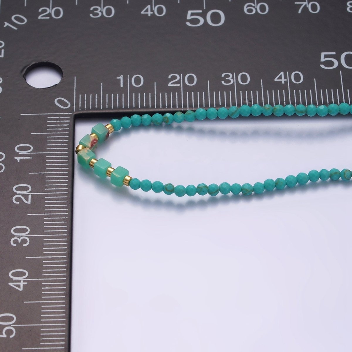 14K Gold Filled Turquoise Multifaceted Turquoise Rope Adjustable Friendship Bracelet | WA-2171 - WA-2219 Clearance Pricing
