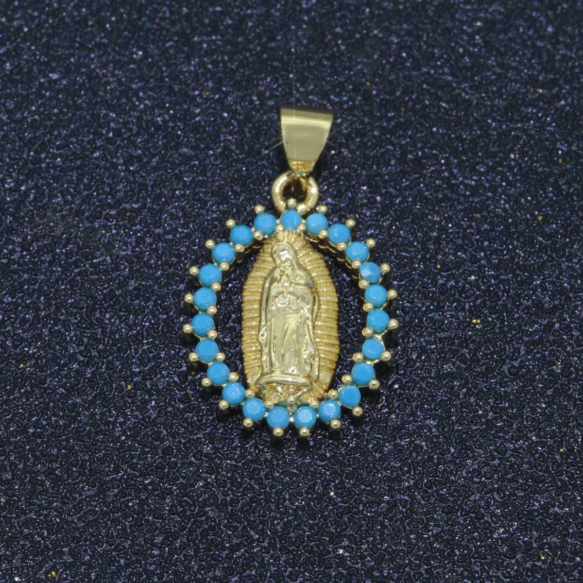 14K Gold Filled Virgin Mary Medallion Charm 23x14mm - Religious Catholic Pendant Saint Miraculous Lady Guadalupe Charm for Necklace Bracelet