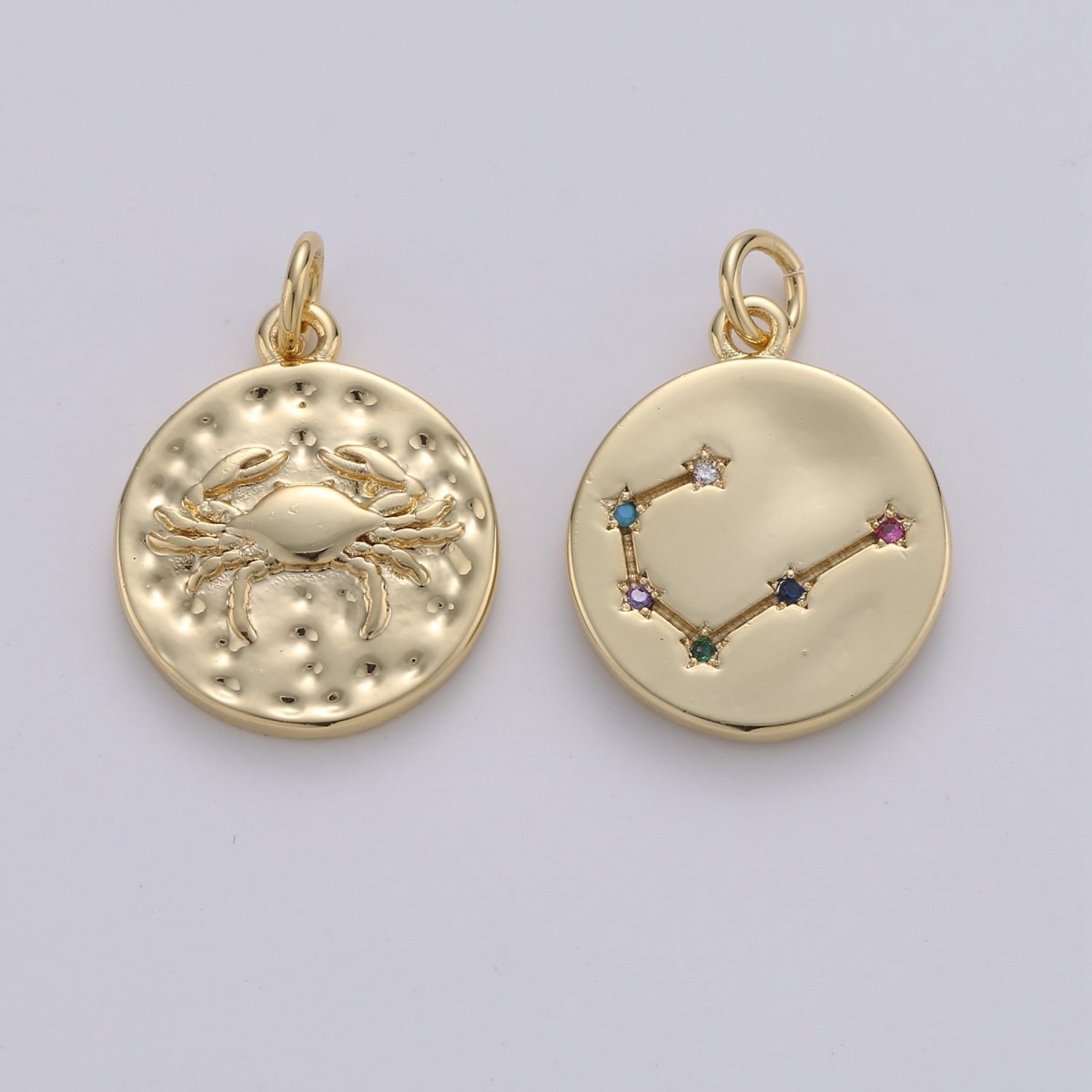 14K Gold Filled Zodiac Constellation Charms, Zodiac Symbol, Horoscope Charm, Gold Astrological Zodiac Signs, Double Sided Charm Pendant | A-A1707-A-A1712