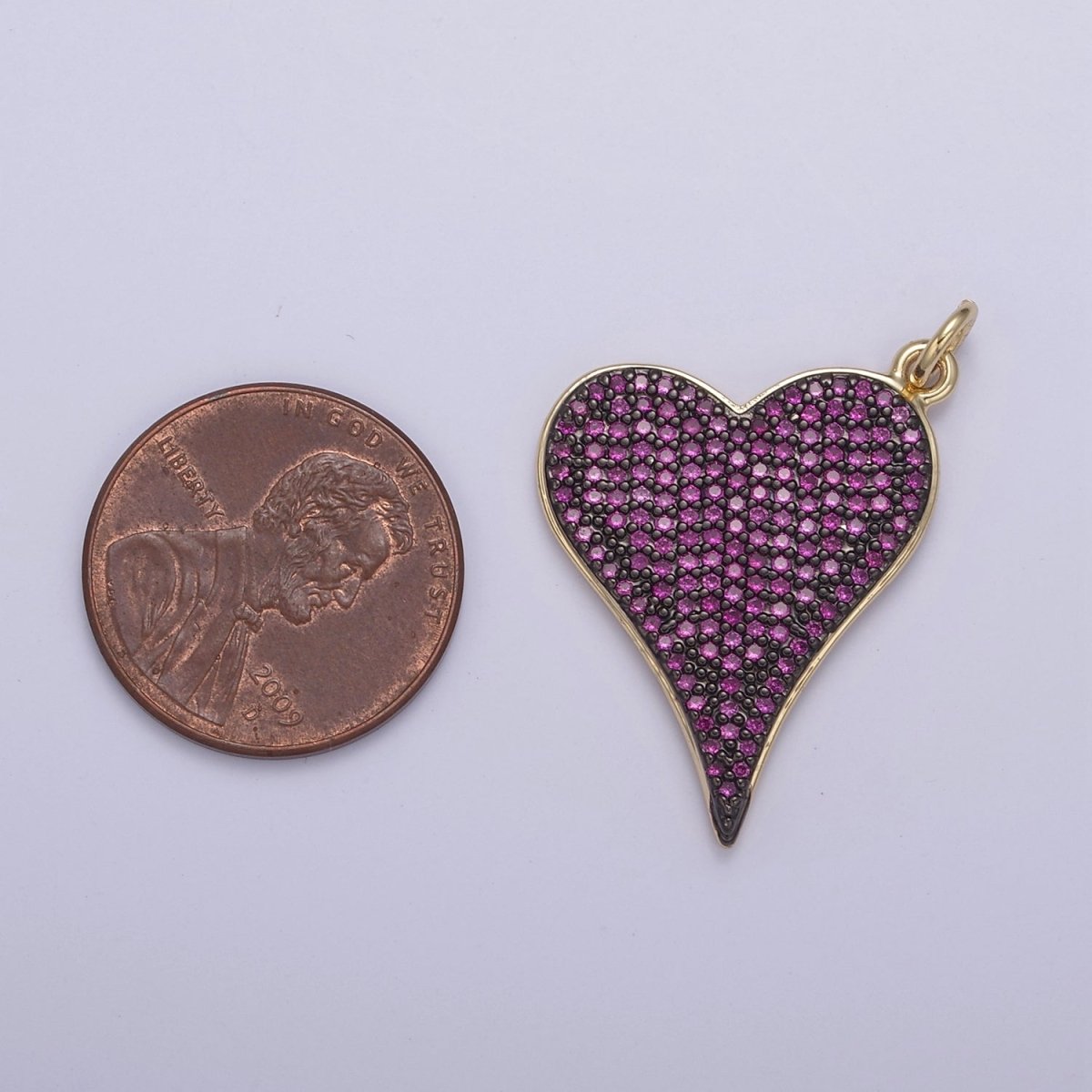 14K Gold Heart Charm Pendant, Green, Pink CZ Micro Pave CZ Heart Charm for bracelet necklace diy jewelry N-796 N-797