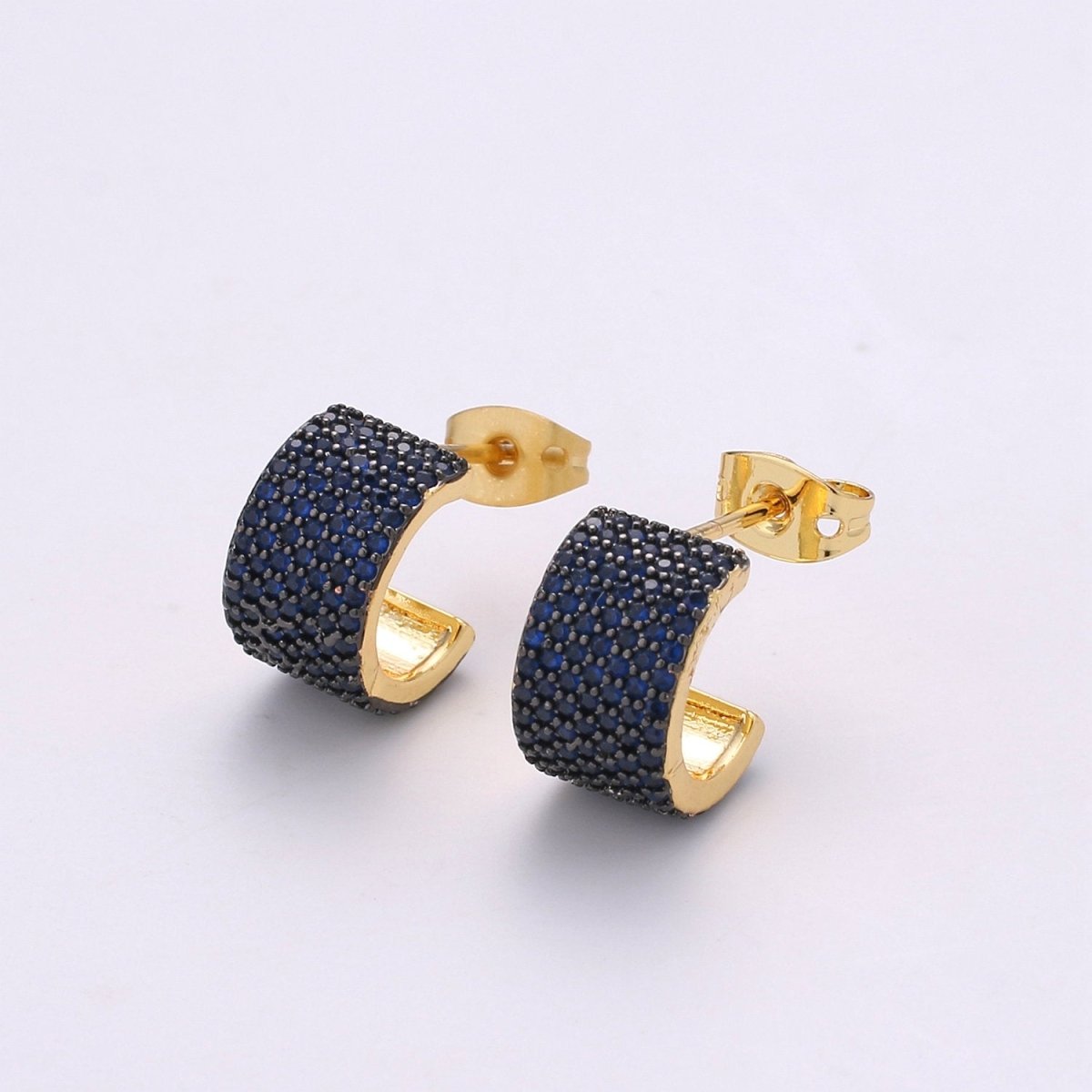 14K Gold Plated Sterling Silver Tiny Aqua Turquoise Hoop Earrings, Huggie Hoops, Small Dainty Hoop Earring, Something Blue, Cartilage Q-155 - Q-159