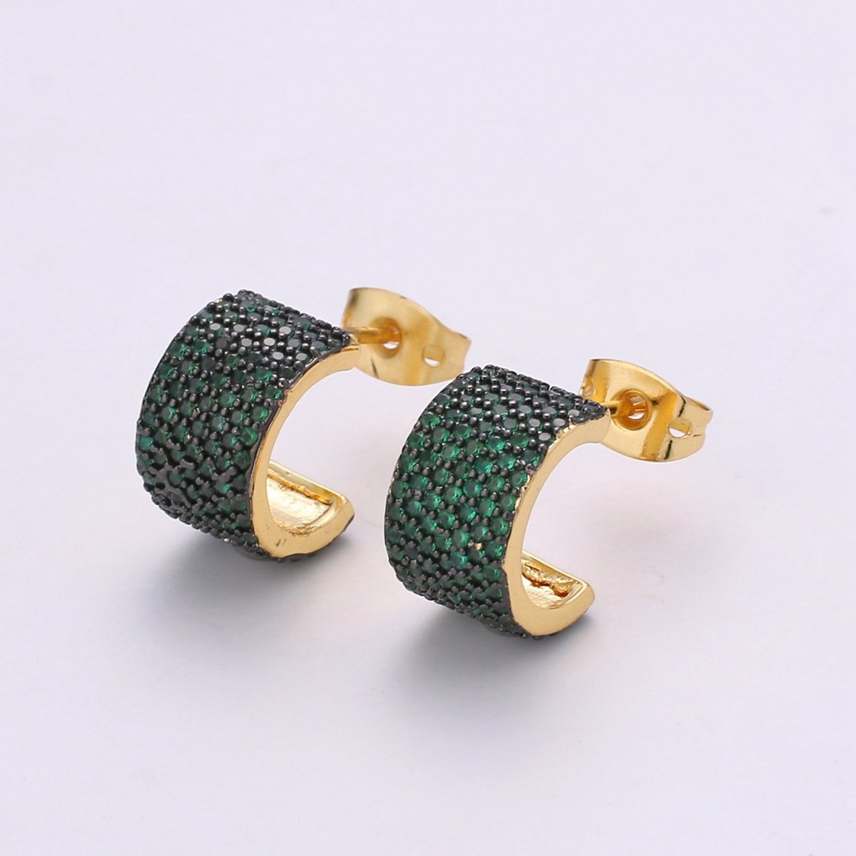14K Gold Plated Sterling Silver Tiny Aqua Turquoise Hoop Earrings, Huggie Hoops, Small Dainty Hoop Earring, Something Blue, Cartilage Q-155 - Q-159