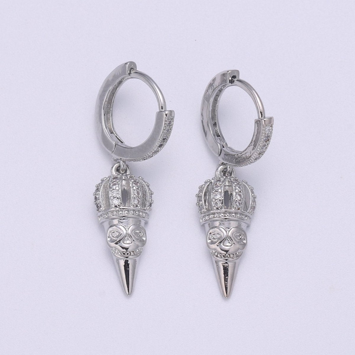 14k Gold spike earring, Spike hoop earrings, Pendulum huggie, Gift for her, Tiny hoop earrings Dangle earrings P-048 P-049