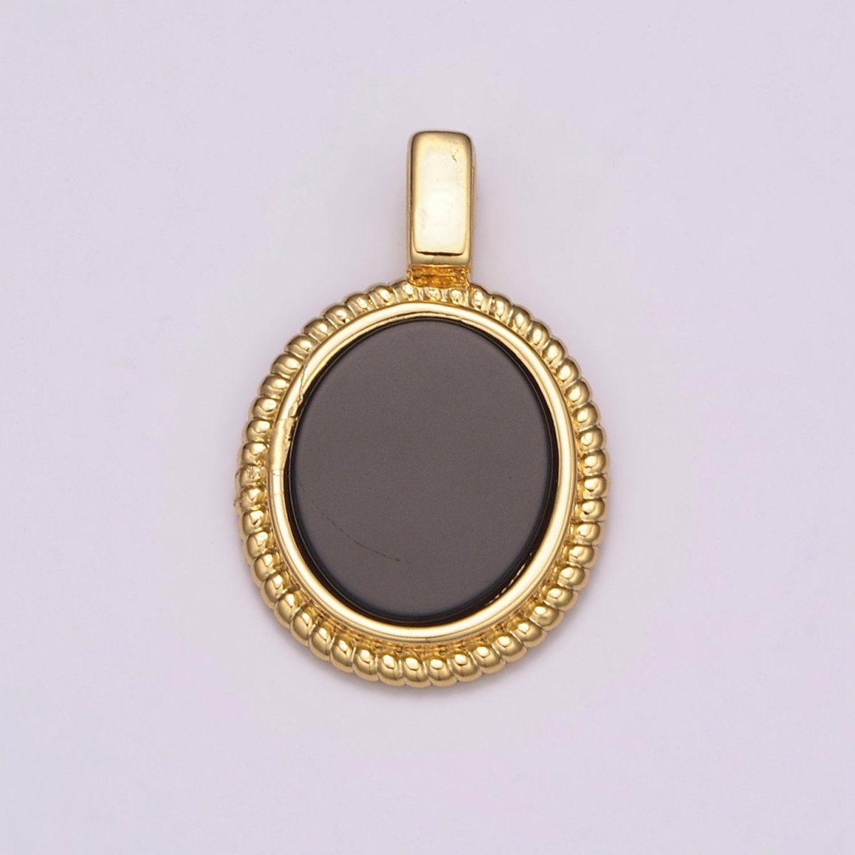 14K Yellow Gold Filled Oval Gemstone Medallion Pendant Abalone, Tiger Eye, Carnelian, Black ,Green Agate for Vintage Classic Minimalist Jewelry N-478 - N-482