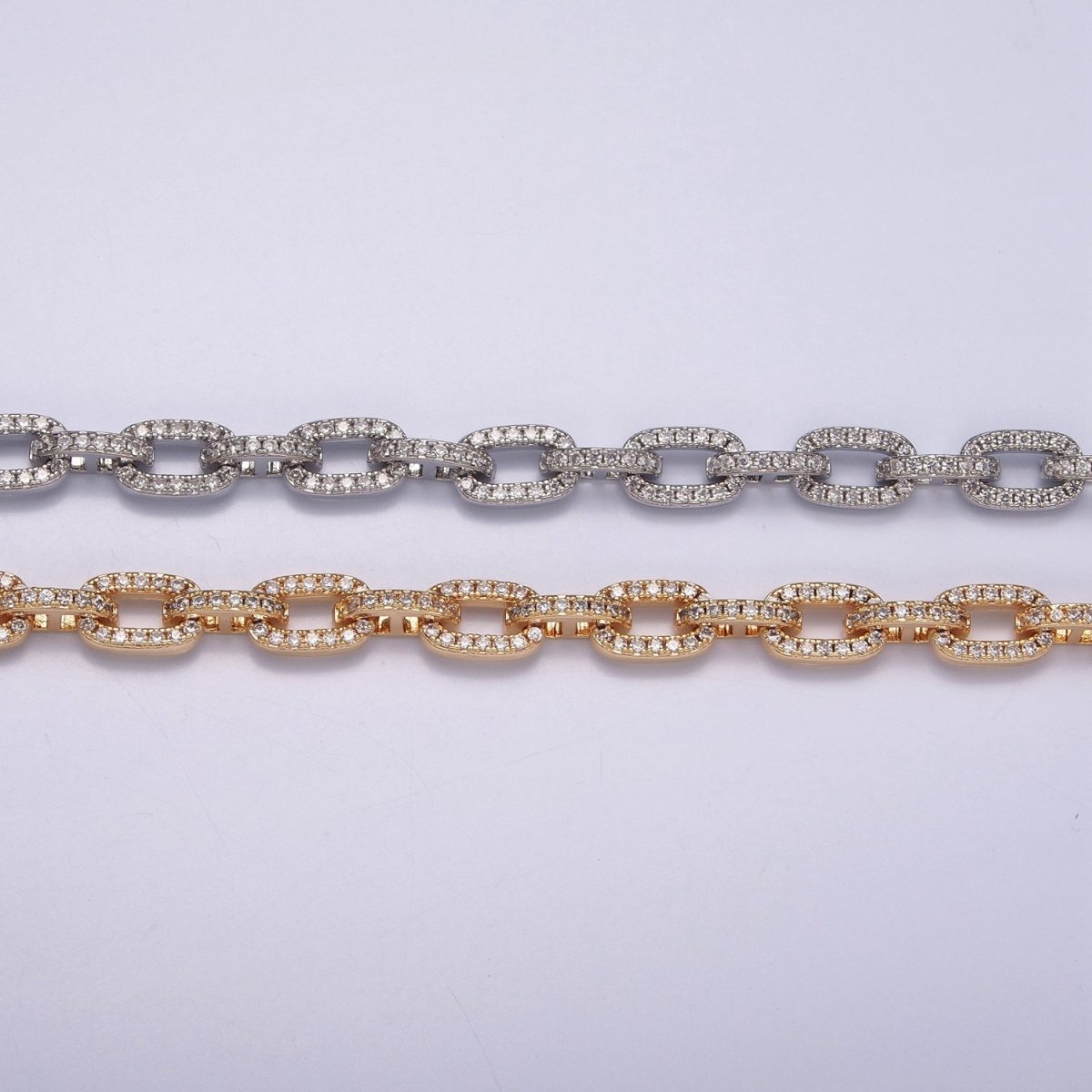 15.5 Inch Micro Pave Cubic Zirconia Cable Chain Necklace | WA-1004 WA-1005 Clearance Pricing