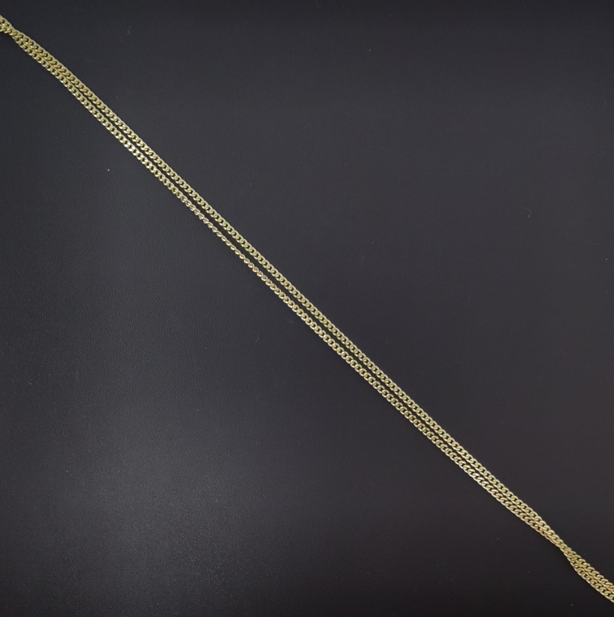 15.8 inch Curb Chain Necklace, 14K Gold Plated Finished Chain For Jewelry Making, Dainty 1.2mm Curb Necklace w/Spring Ring | CN-943 Clearance Pricing - DLUXCA
