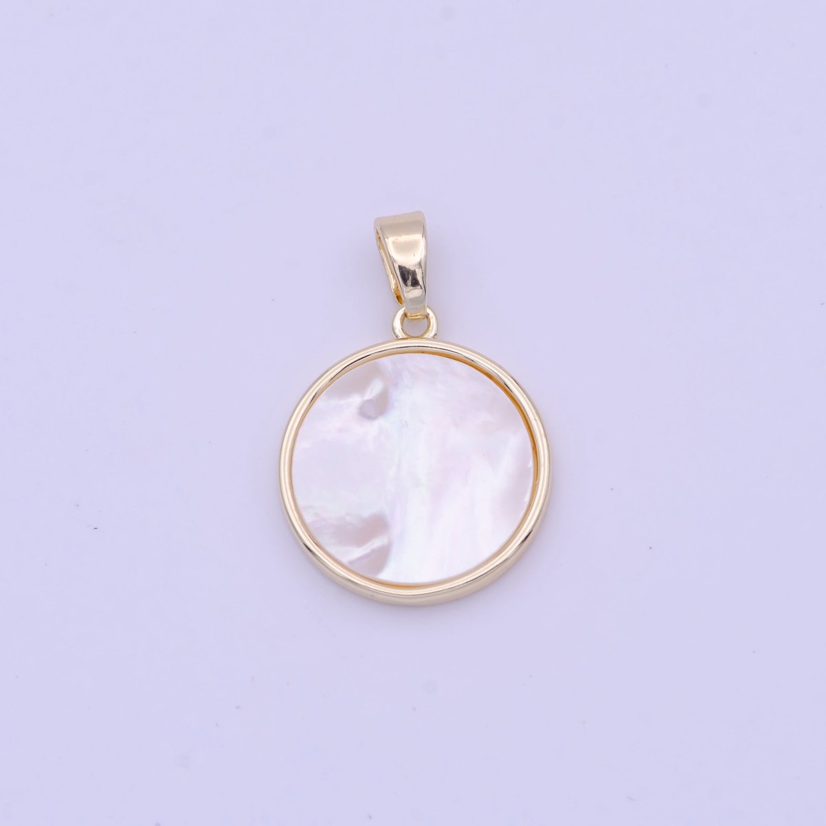 15mm Heart Petal Quatrefoil Clover Shell Pearl Bezel Double Sided Pendant in Gold & Silver | H159 H168