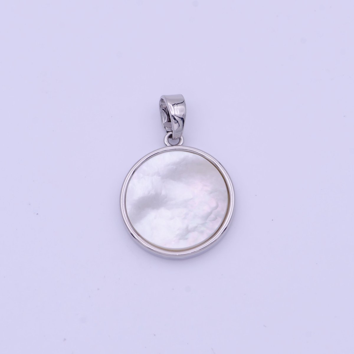 15mm Heart Petal Quatrefoil Clover Shell Pearl Bezel Double Sided Pendant in Gold & Silver | H159 H168