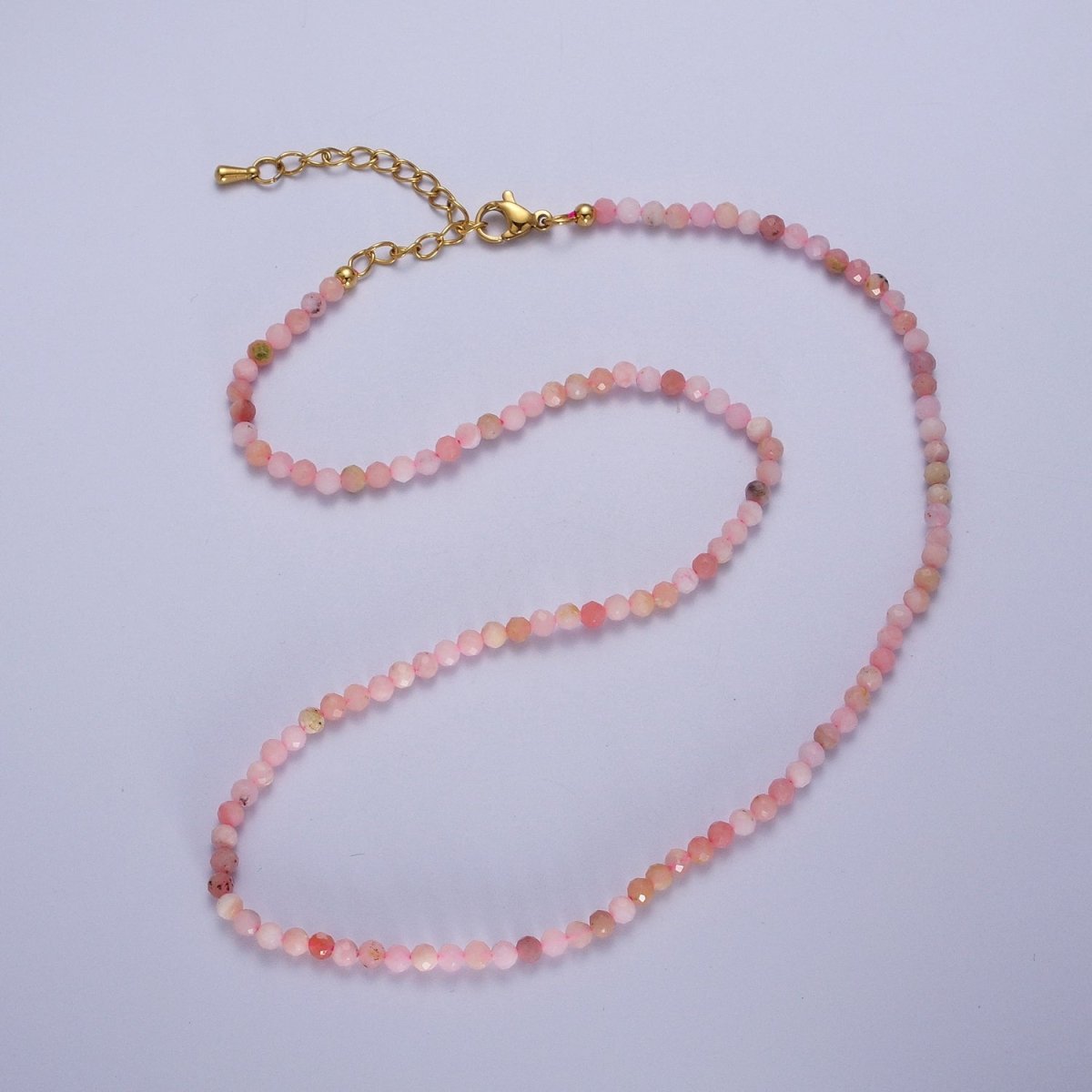 16 Inch Multifaceted 2.8mm Matte Gemstone Bead Necklace | WA-1469 - WA-1478 Clearance Pricing