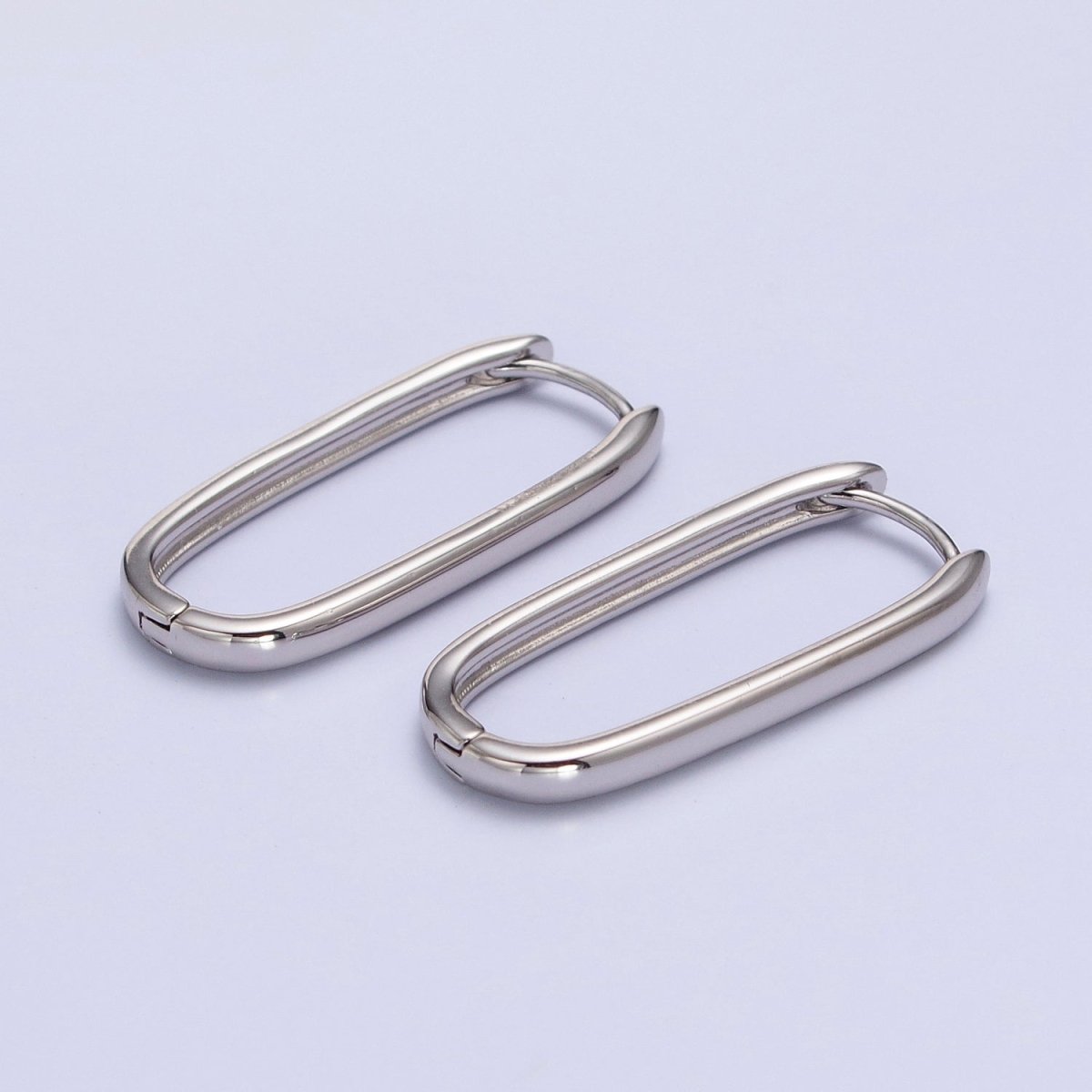 16K, 24K, 18K Gold Filled Oblong Rectangular Huggie Hoops Earring | AD-304 AD-305 AD-306