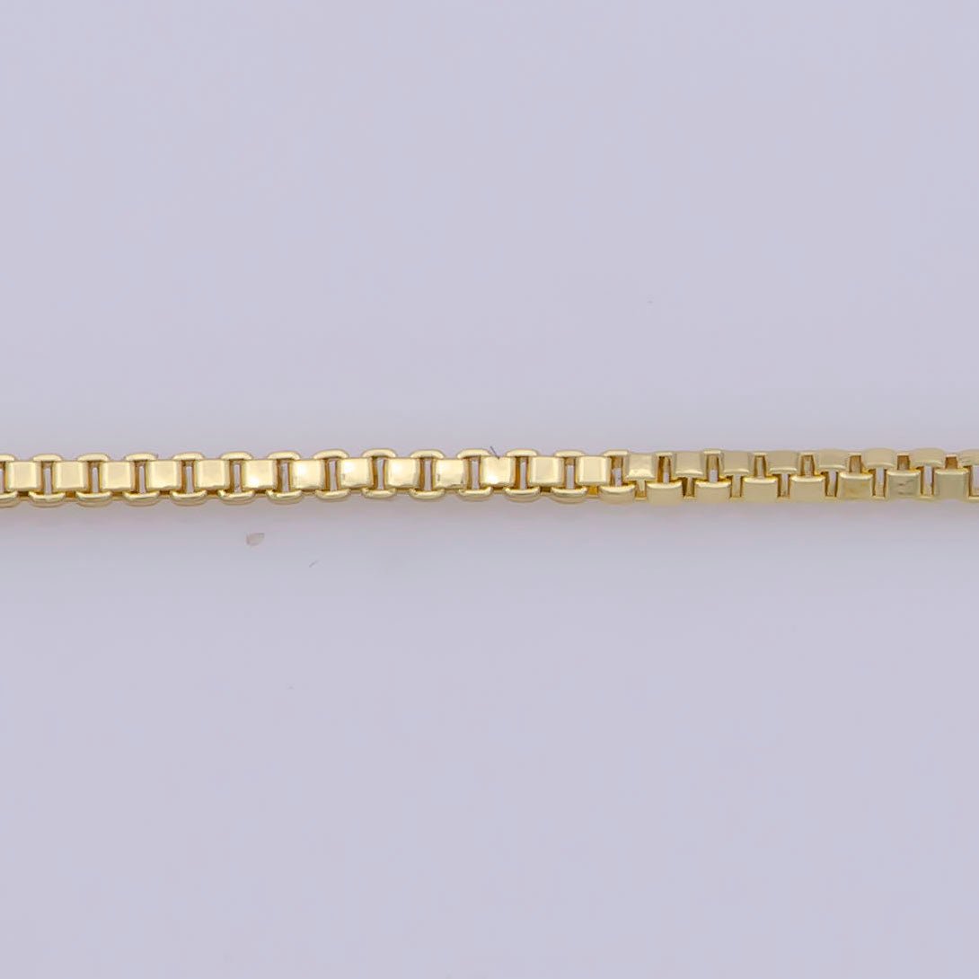 16K Gold Filled 0.75mm BOX Chain - Gold Box chain 16 / 17.7 / 19.5 inch Box Chain Necklace Jewelry Making Supply | WA-275