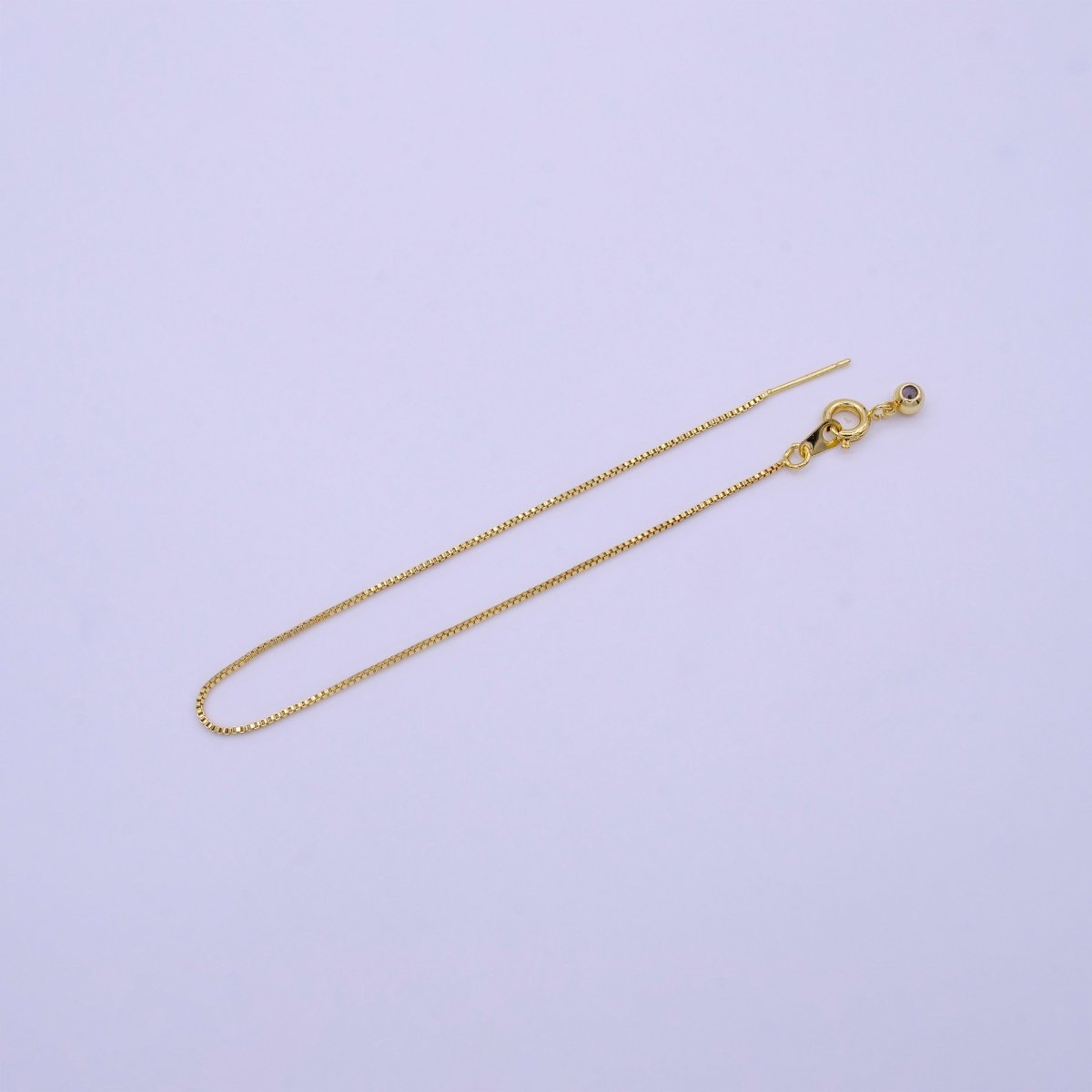 16K Gold Filled 0.8mm Adjustable Box Chain 7 Inch, 8 Inch Slider Bracelet | Z359 Z360