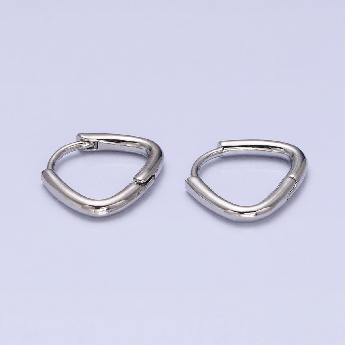 16K Gold Filled 11.5mm Triangle Minimalist Cartilage Huggie Earrings in Gold & Silver | AB825 AD823