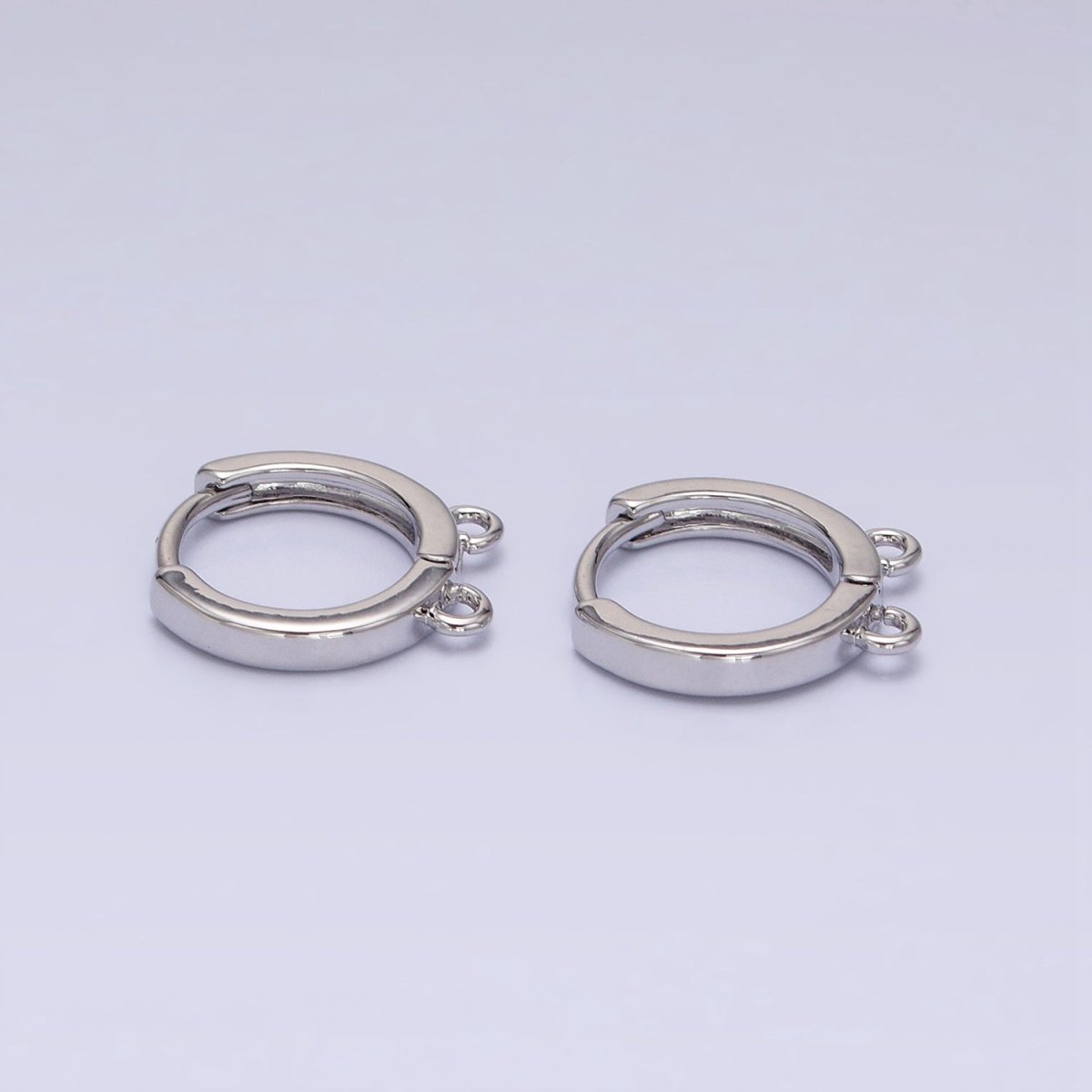 16K Gold Filled 13.5mm Thin Double Open Loop Huggie Earrings Supply in Gold & Silver | Z-225 Z-226