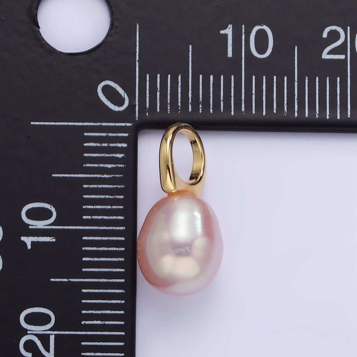 16K Gold Filled 15mm - 20mm Pink Freshwater Pearl Drop Pendant | P1887 - DLUXCA